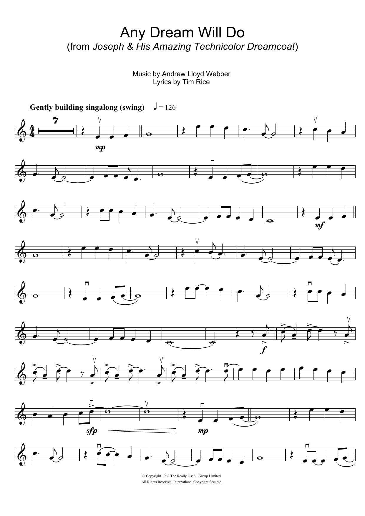 Any Dream Will Do (from Joseph And The Amazing Technicolor Dreamcoat) Any Dream Will Do (from Joseph And The Amazing Technicolor Dreamcoat)