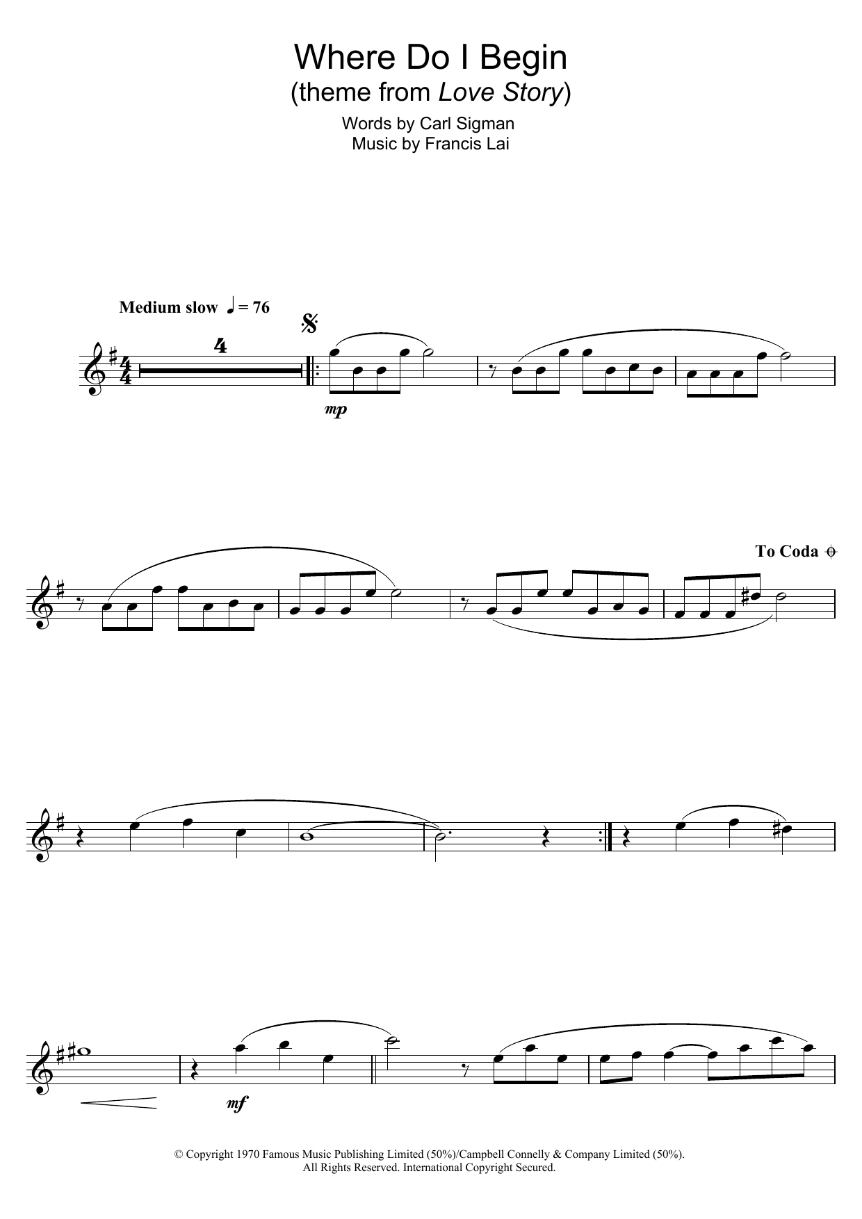 Where Do I Begin (theme from Love Story) Where Do I Begin (theme from Love Story)