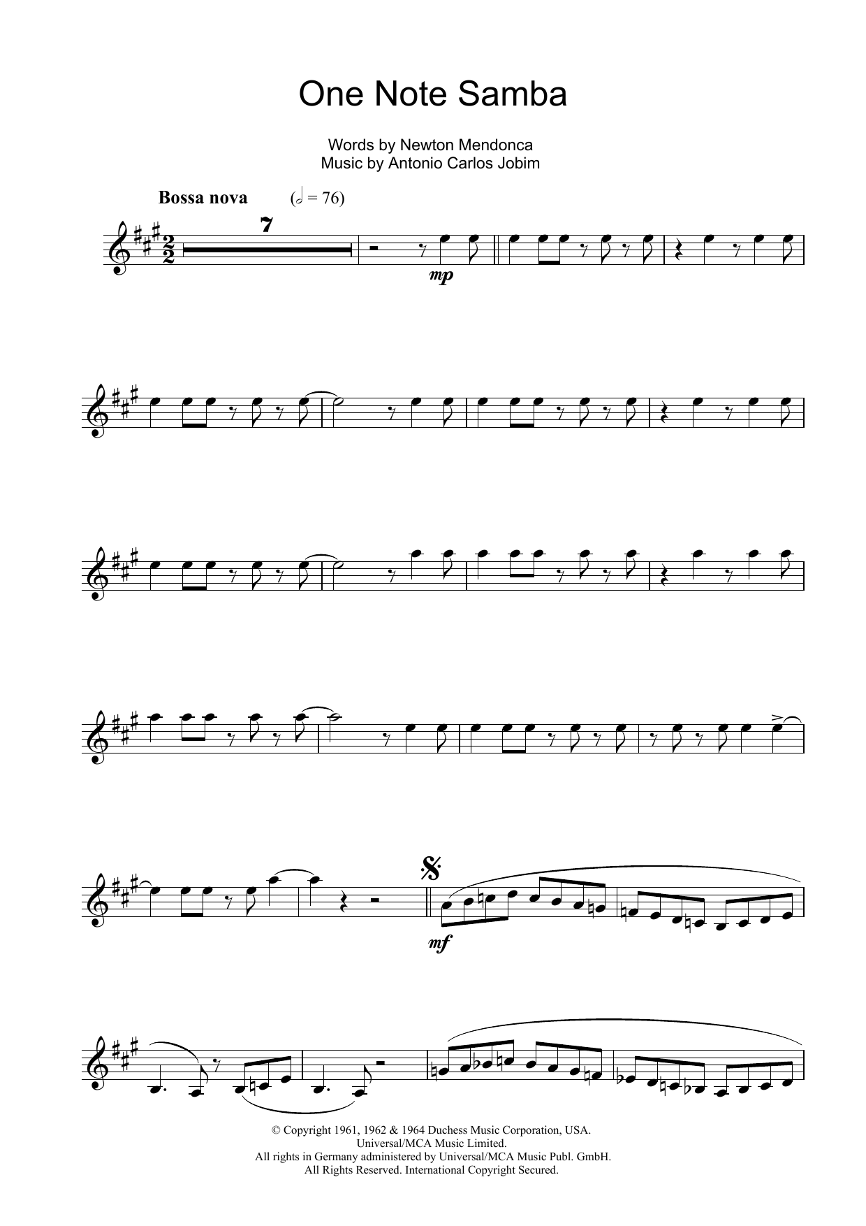 One Note Samba (Samba De Uma Nota) One Note Samba (Samba De Uma Nota)
