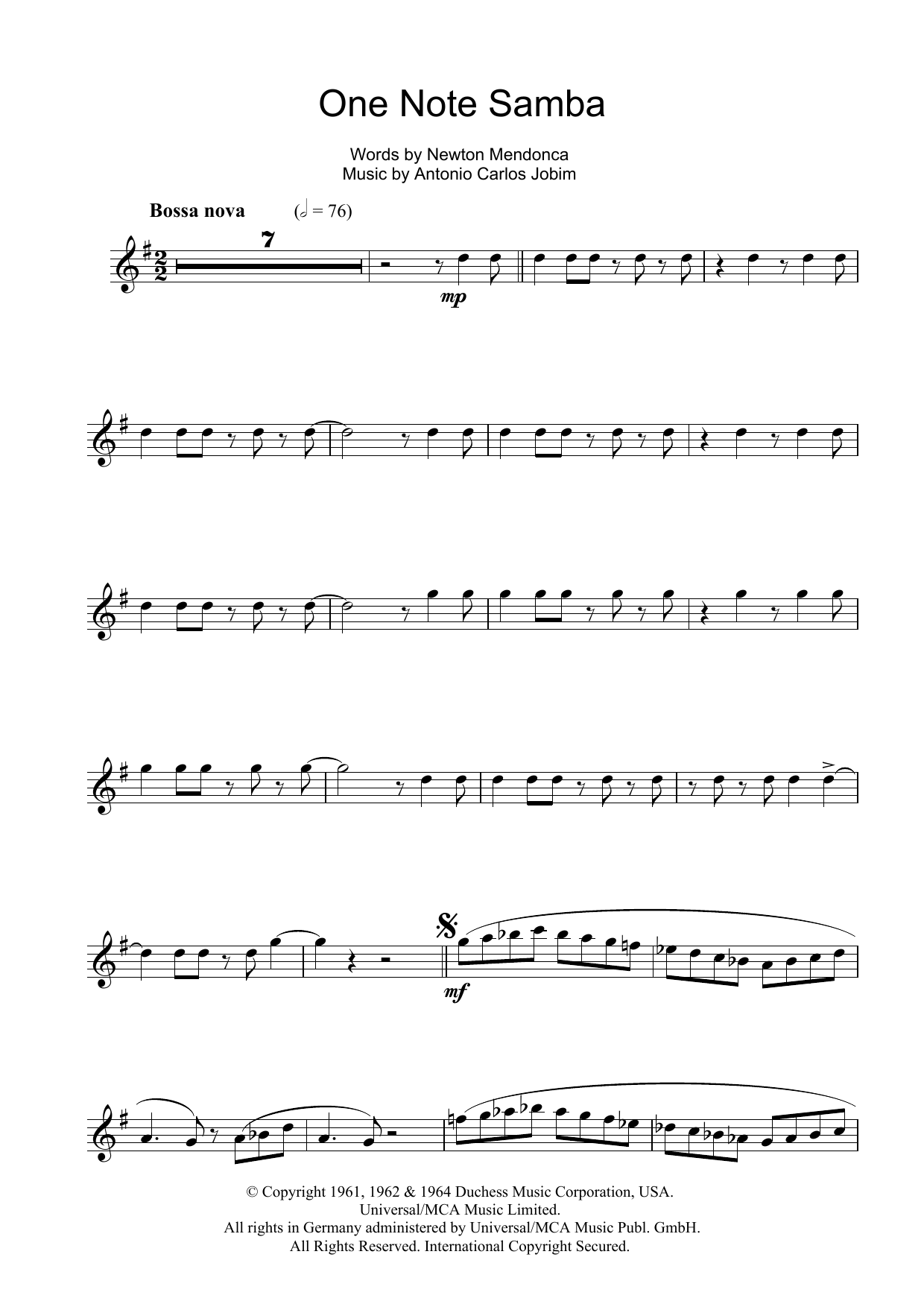 One Note Samba (Samba De Uma Nota) One Note Samba (Samba De Uma Nota)