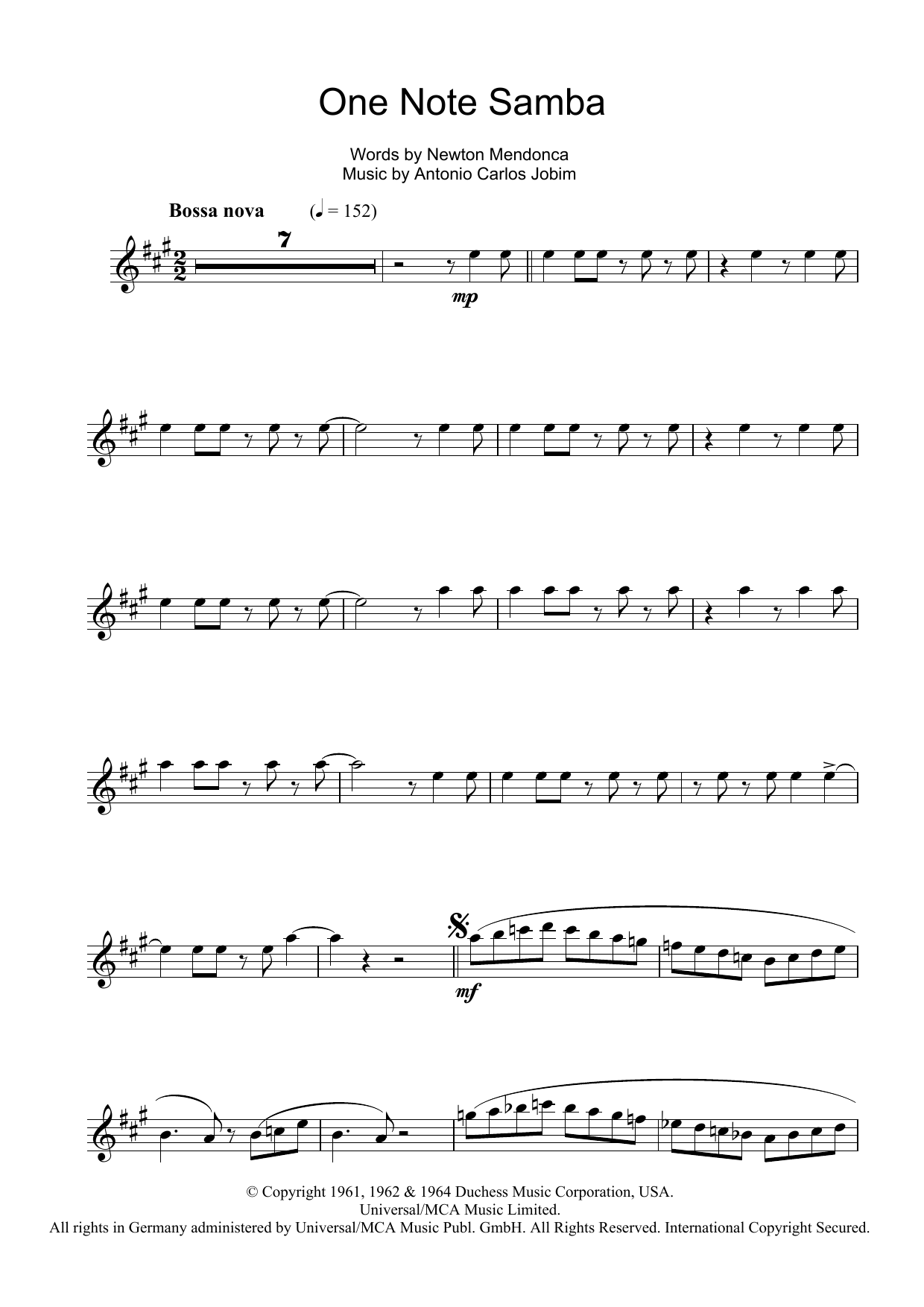One Note Samba (Samba De Uma Nota) One Note Samba (Samba De Uma Nota)