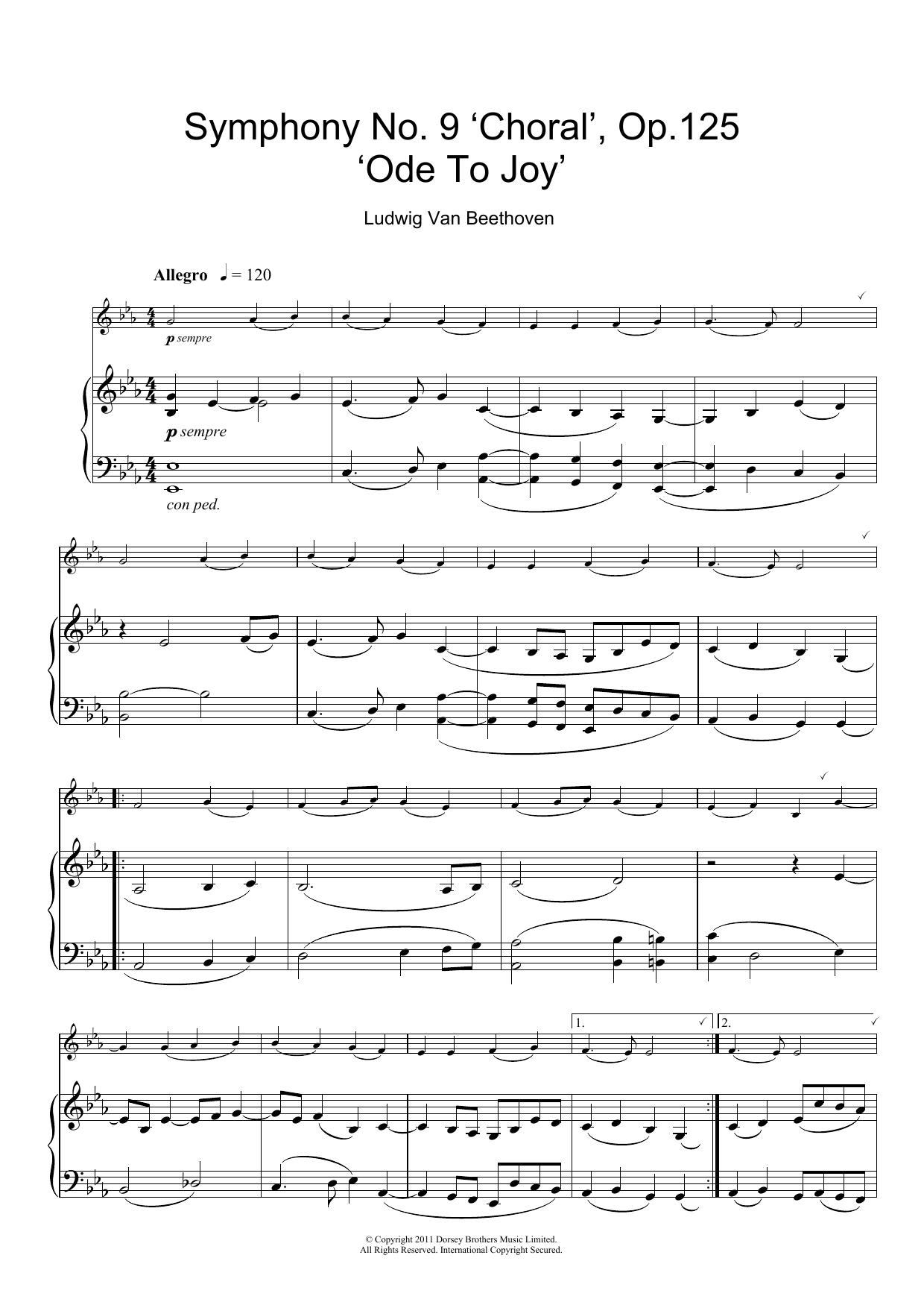 Ode To Joy from Symphony No. 9, Fourth Movement Ode To Joy from Symphony No. 9, Fourth Movement