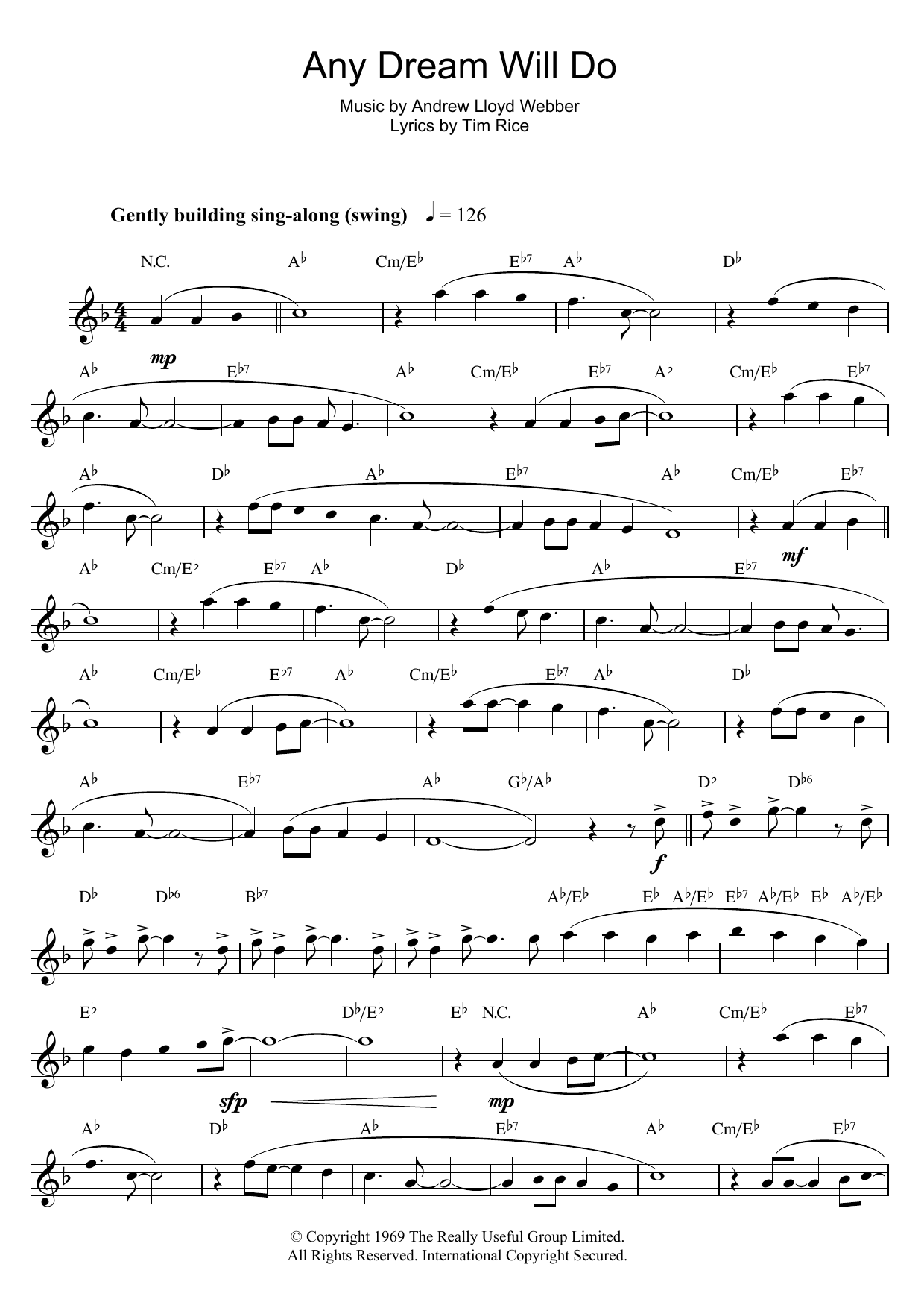 Any Dream Will Do (from Joseph And The Amazing Technicolor Dreamcoat) Any Dream Will Do (from Joseph And The Amazing Technicolor Dreamcoat)