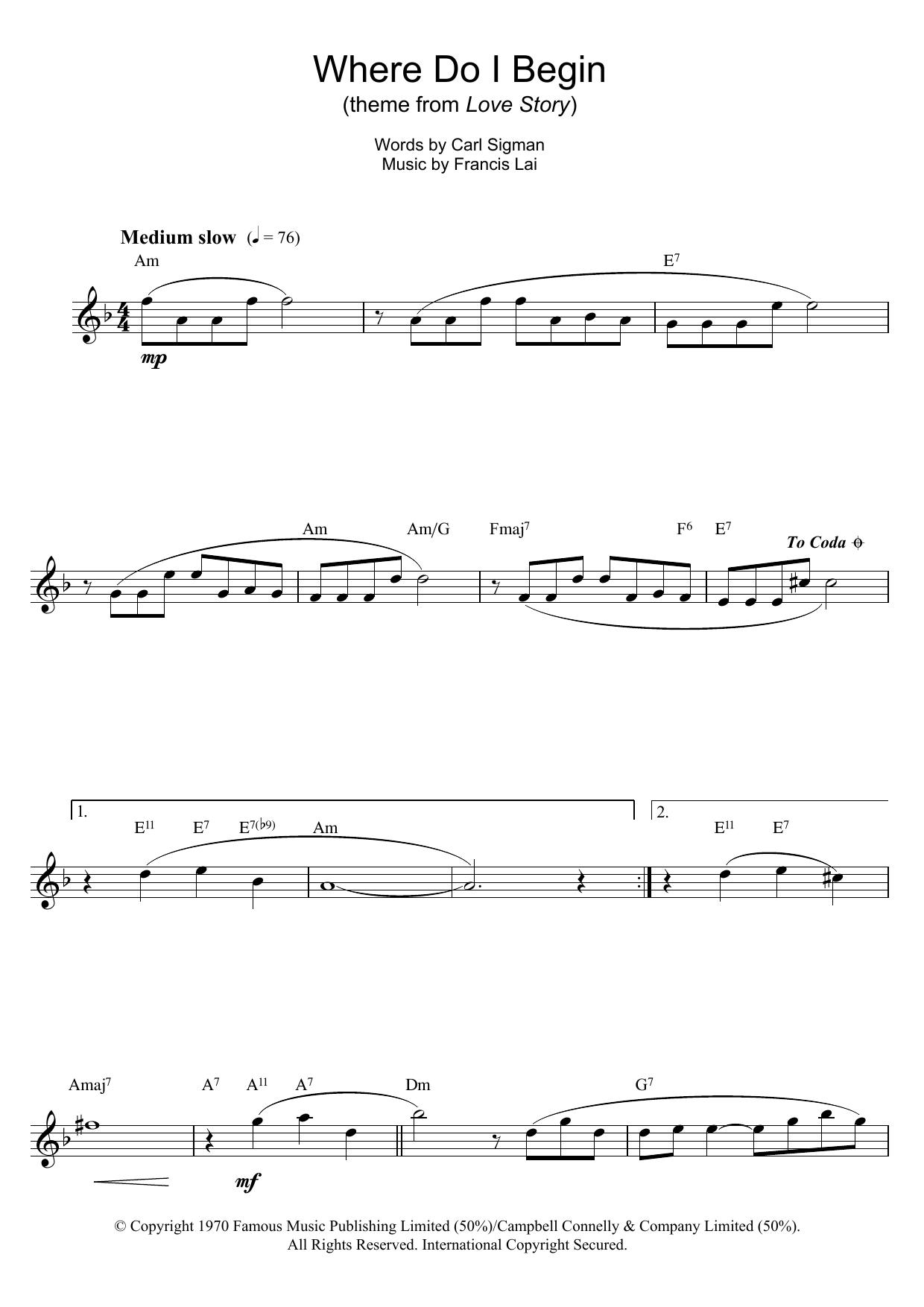 Where Do I Begin (theme from Love Story) Where Do I Begin (theme from Love Story)