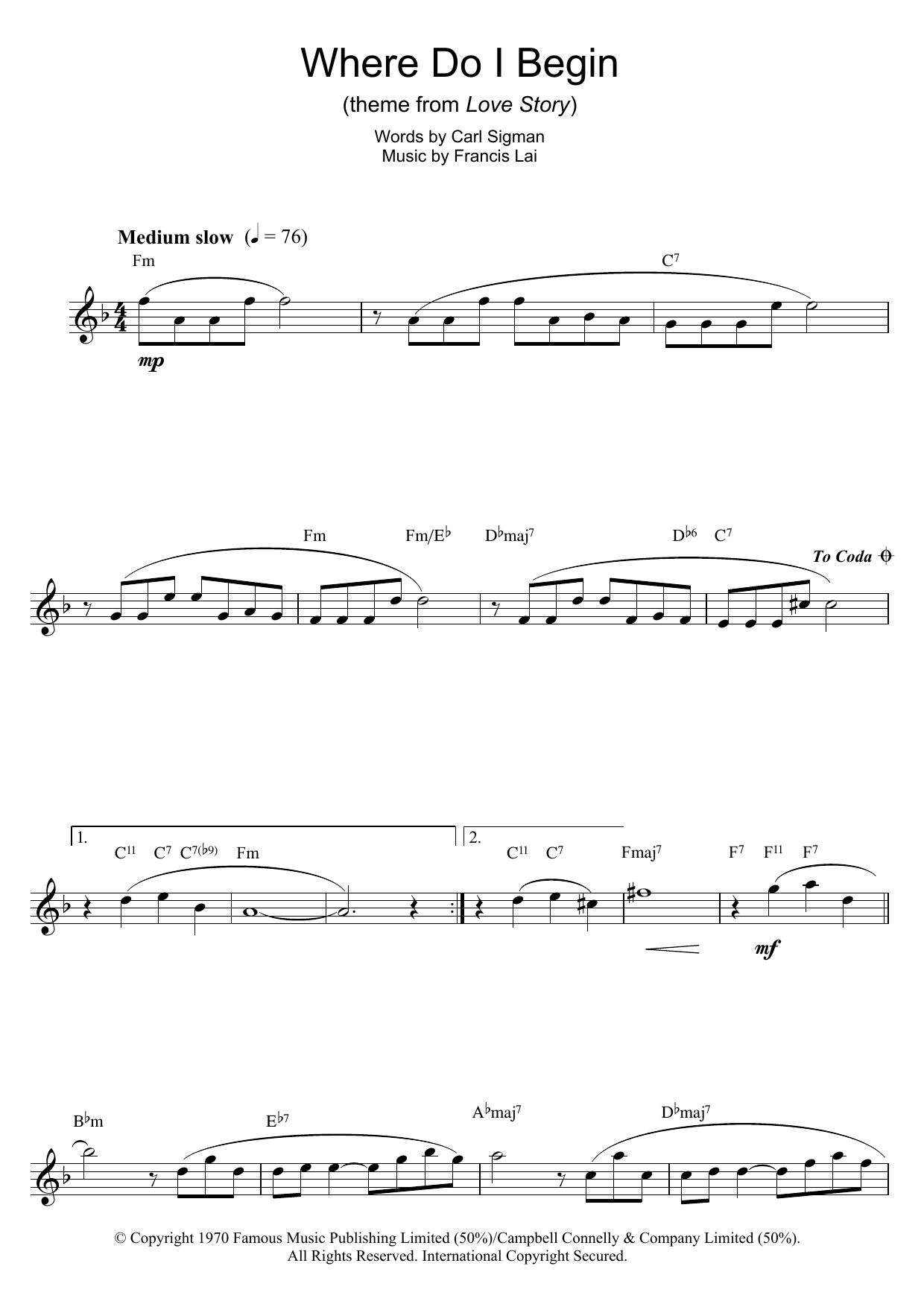 Where Do I Begin (theme from Love Story) Where Do I Begin (theme from Love Story)