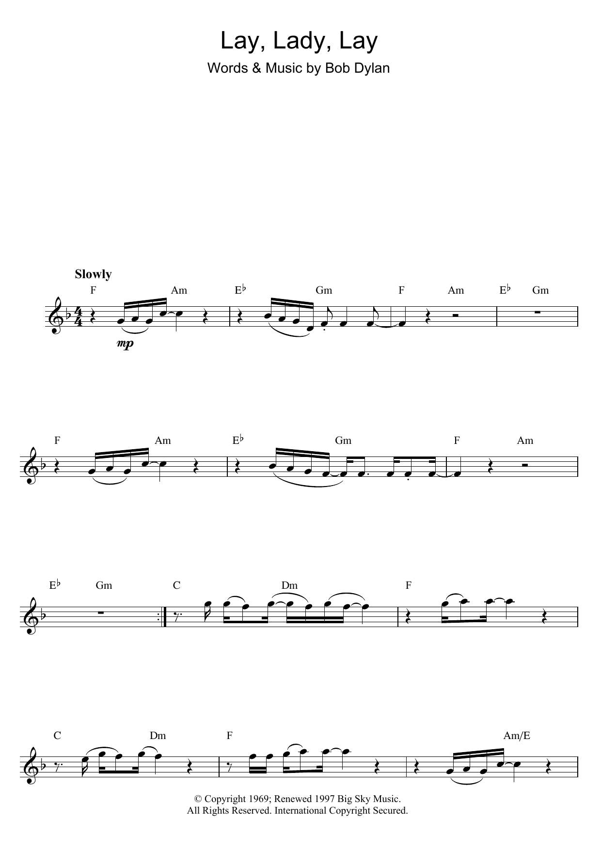Lay Lady Lay Lay Lady Lay