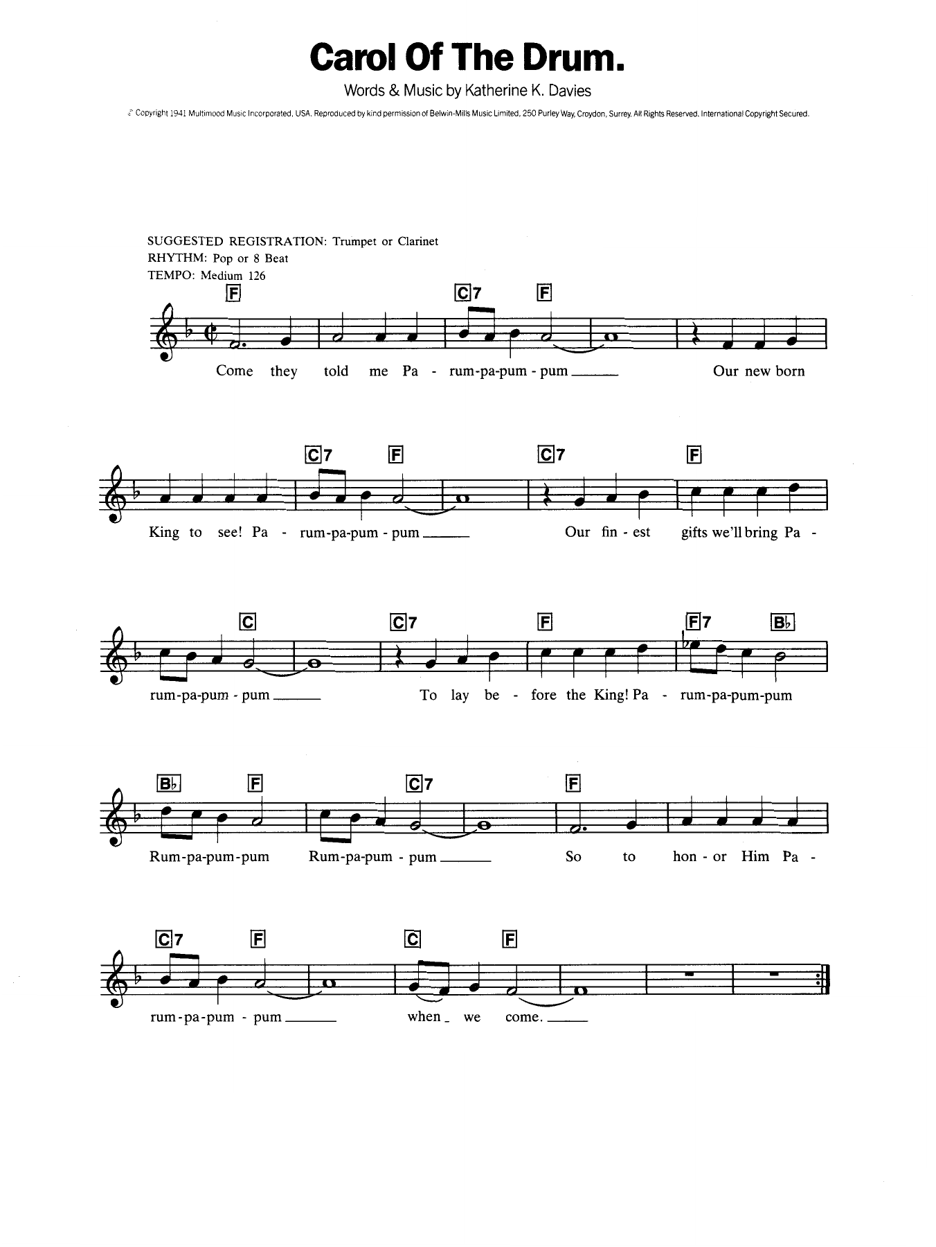 Carol Of The Drum (The Little Drummer Boy) Carol Of The Drum (The Little Drummer Boy)