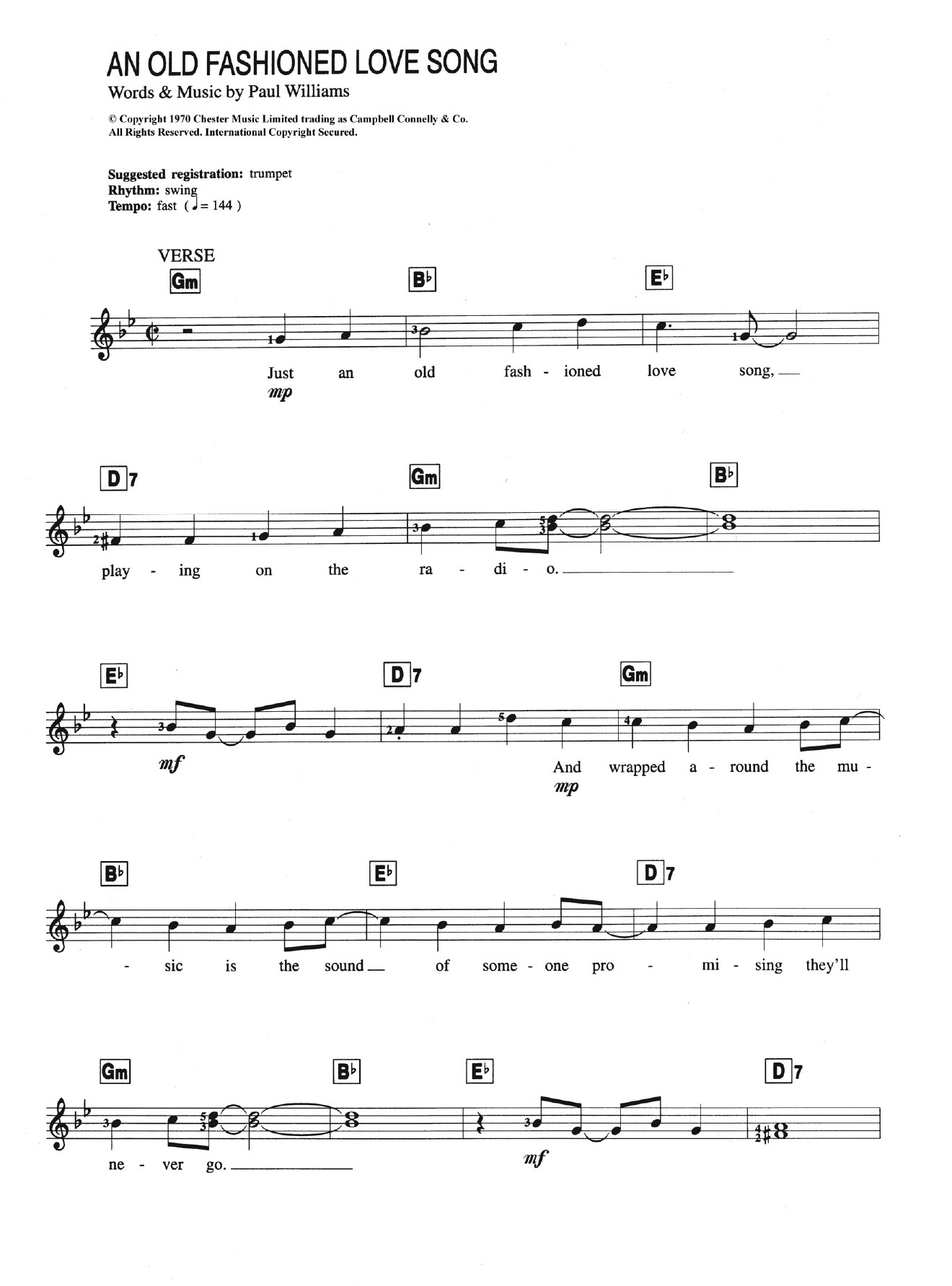An Old Fashioned Love Song An Old Fashioned Love Song