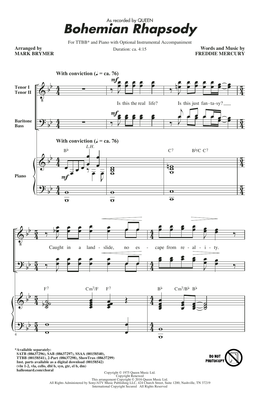 Bohemian Rhapsody (arr. Mark Brymer)