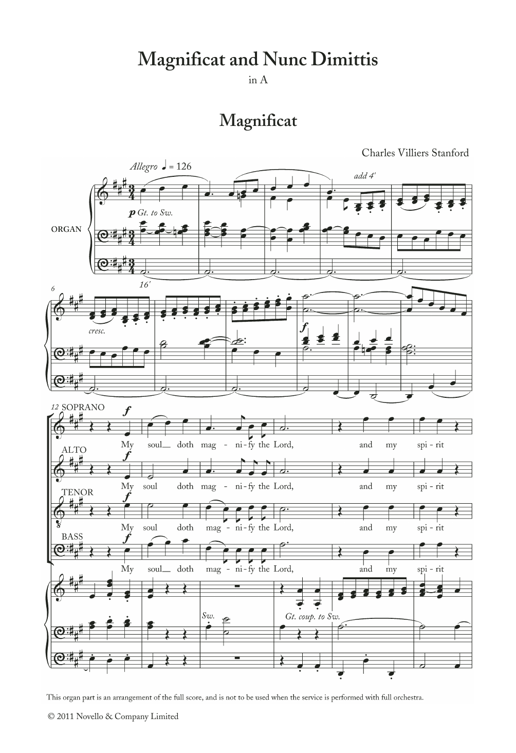 Magnificat And Nunc Dimittis In A Magnificat And Nunc Dimittis In A