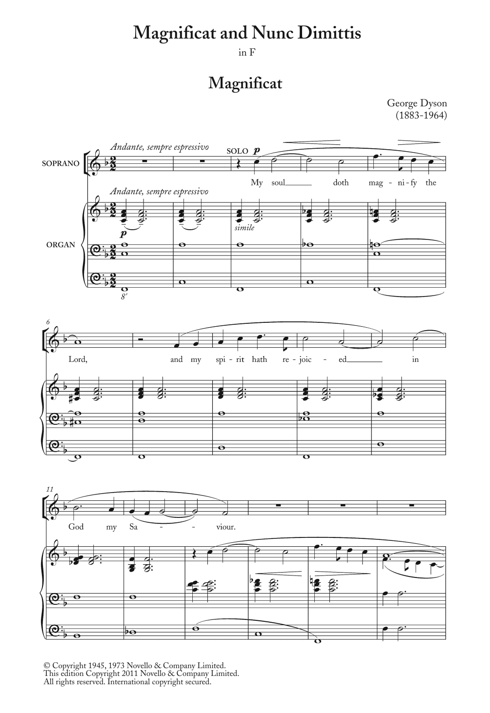 Magnificat And Nunc Dimittis In F Magnificat And Nunc Dimittis In F