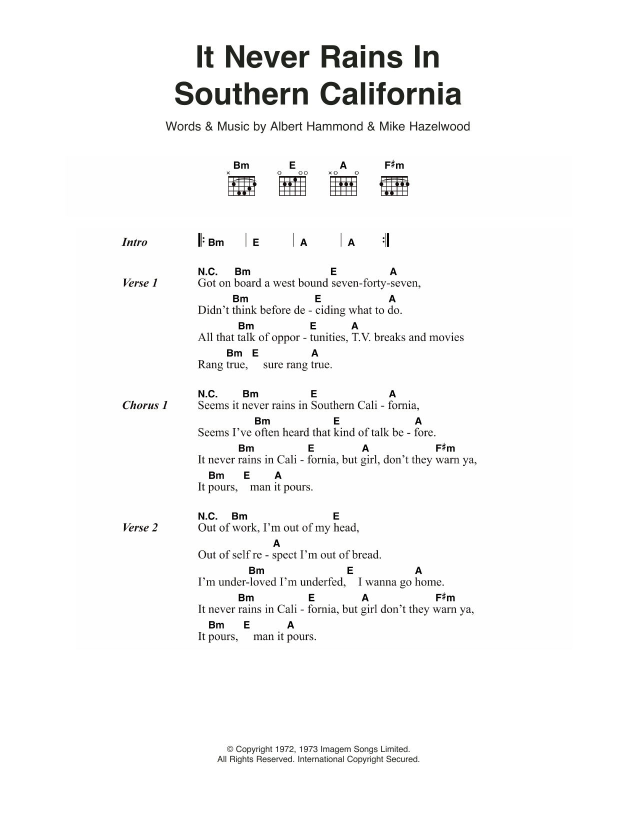 It Never Rains In Southern California It Never Rains In Southern California