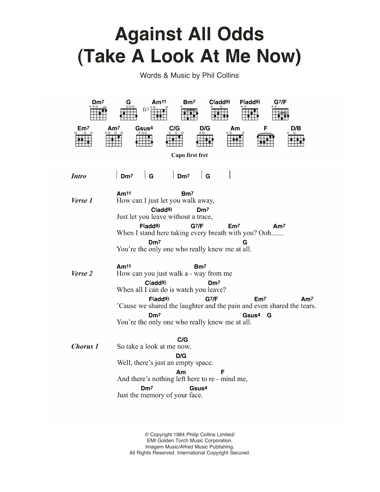Against All Odds (Take A Look At Me Now) Against All Odds (Take A Look At Me Now)