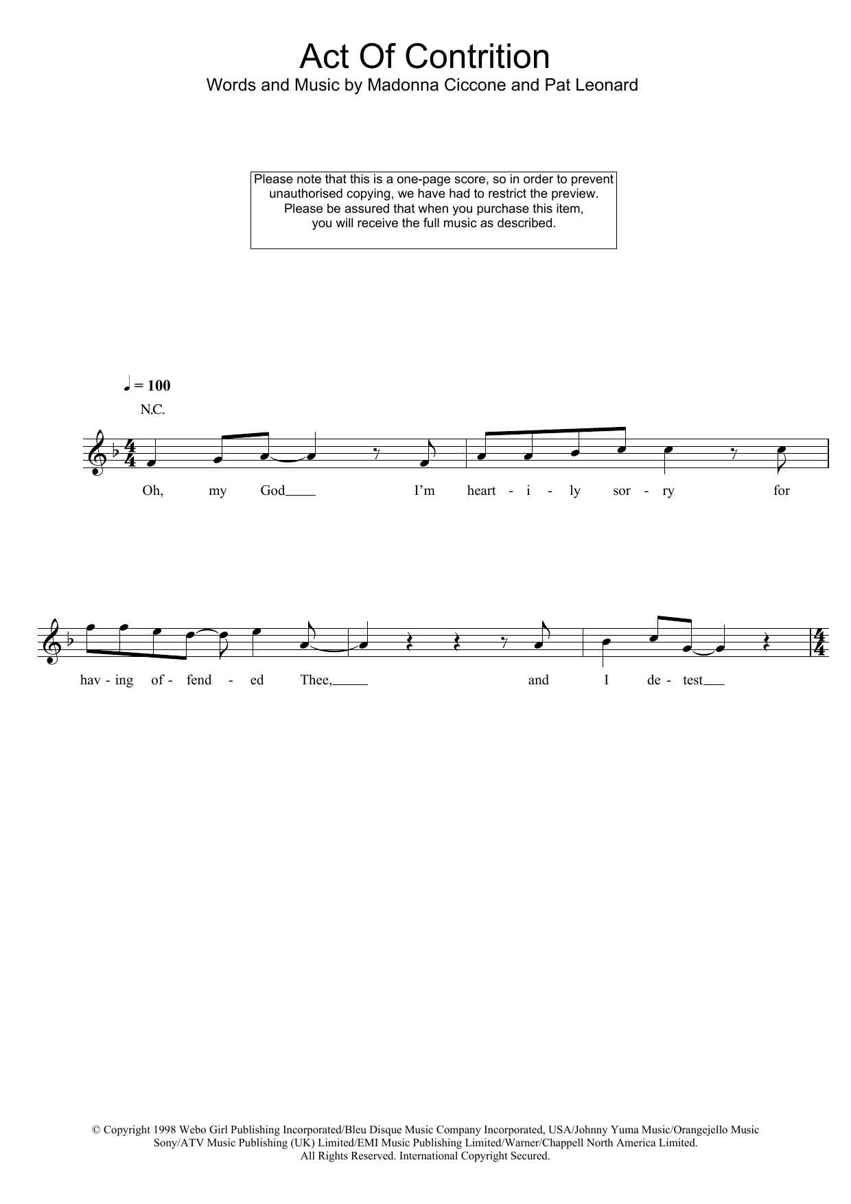 Act Of Contrition Act Of Contrition
