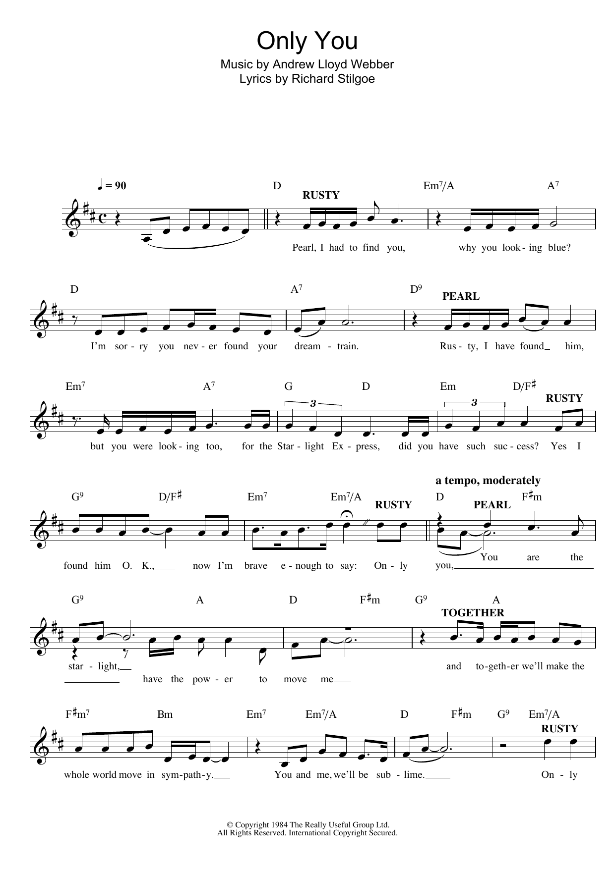 Only You (from Starlight Express) Only You (from Starlight Express)