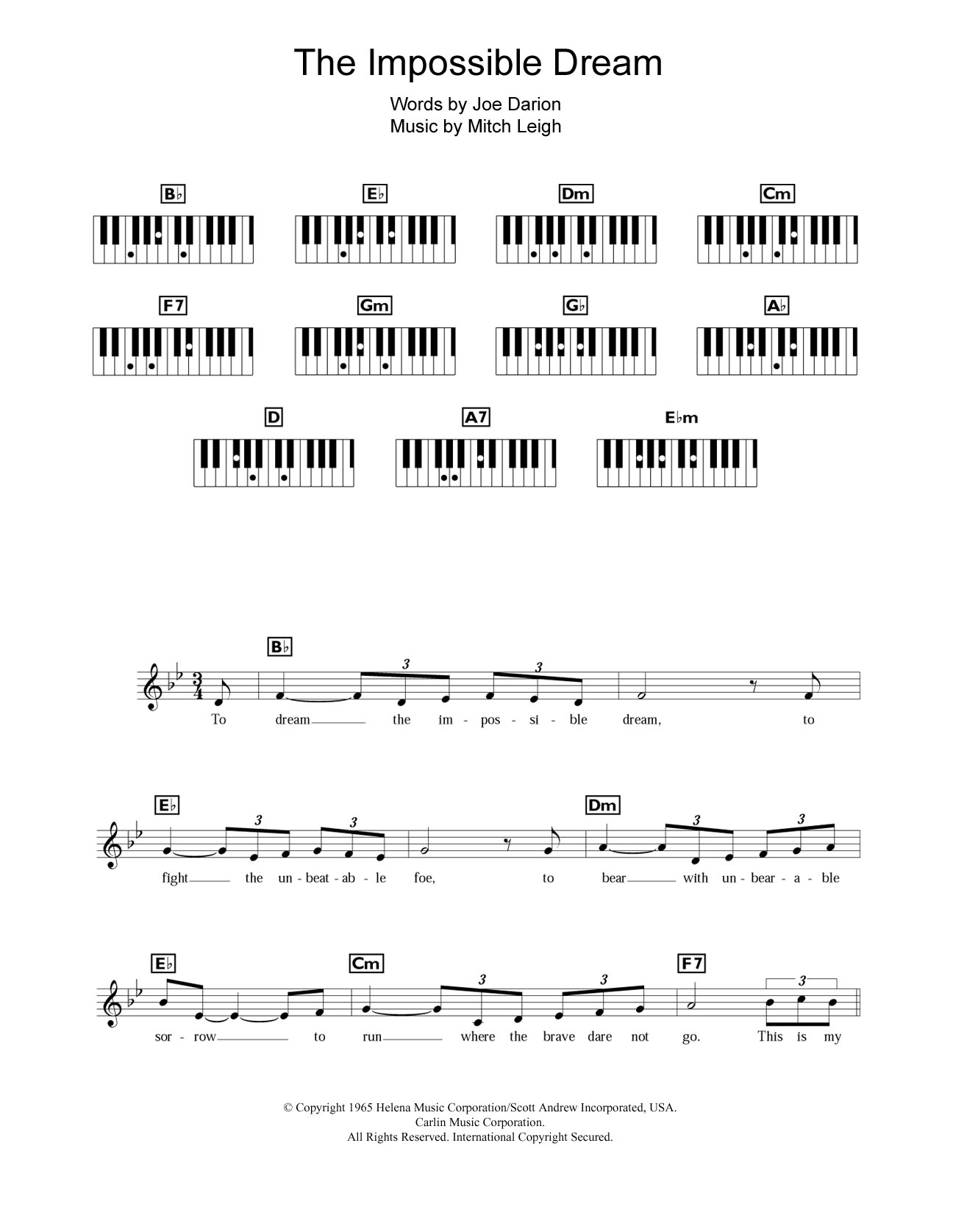 The Impossible Dream (from Man Of La Mancha) The Impossible Dream (from Man Of La Mancha)