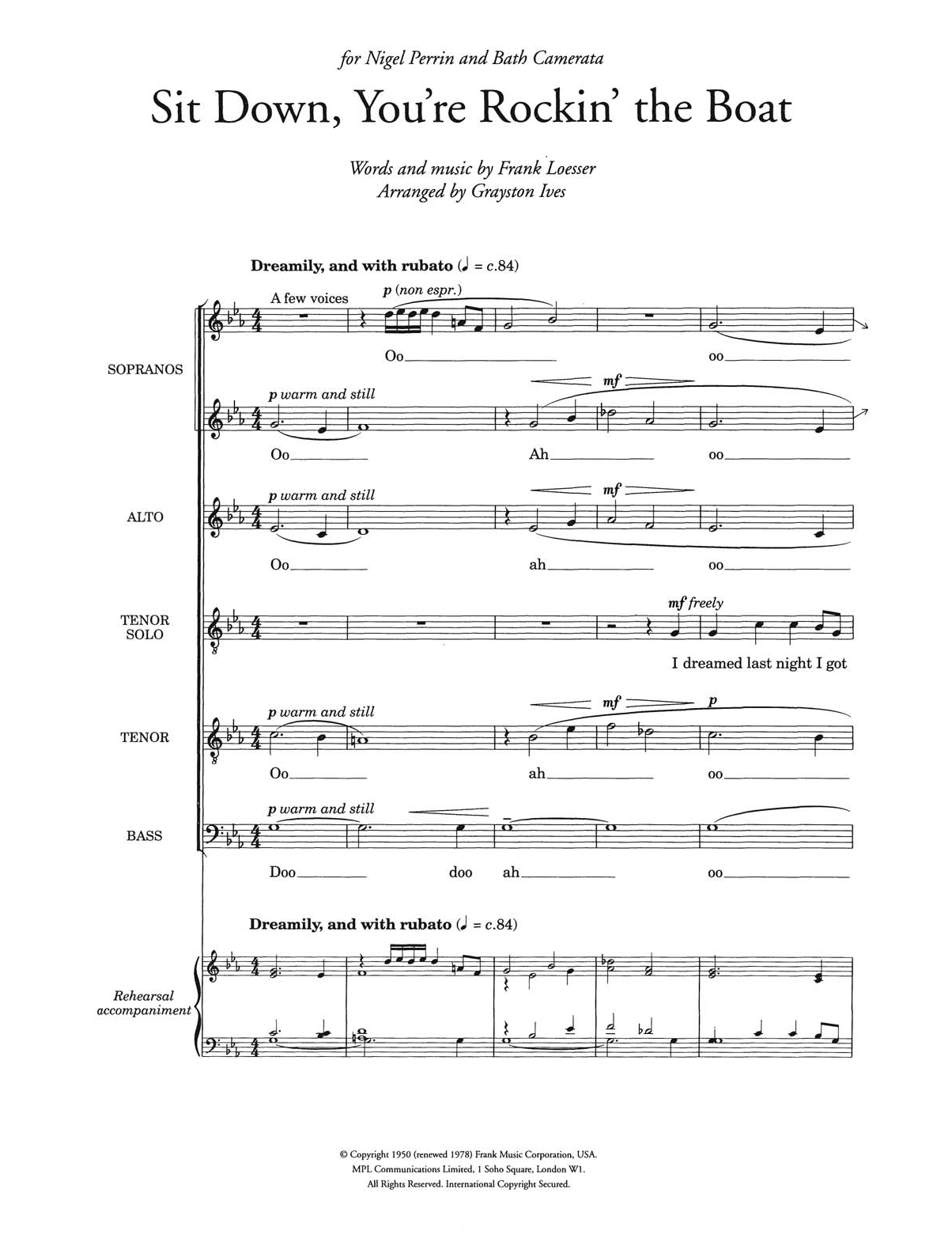 Sit Down, You’re Rockin’ The Boat (from ‘Guys and Dolls’) (arr. Grayston Ives) Sit Down, You’re Rockin’ The Boat (from ‘Guys and Dolls’) (arr. Grayston Ives)