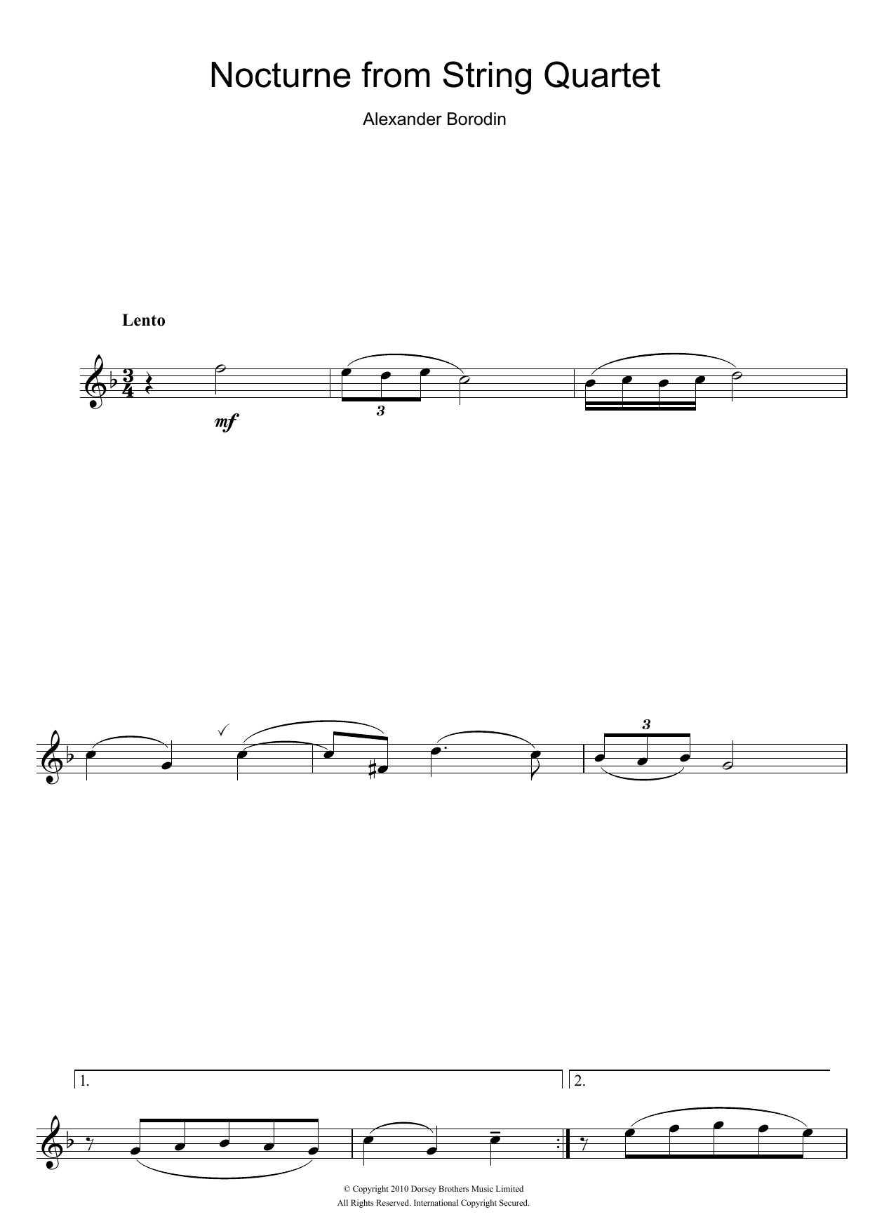 Nocturne From String Quartet No.2 Nocturne From String Quartet No.2