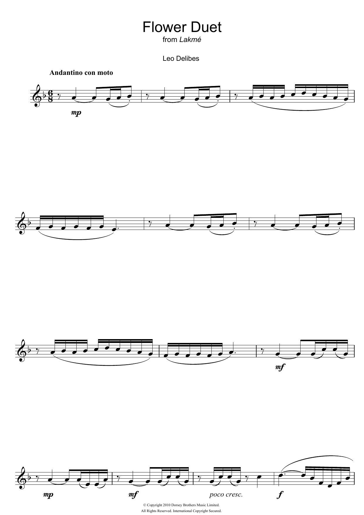 Flower Duet (from Lakme) Flower Duet (from Lakme)