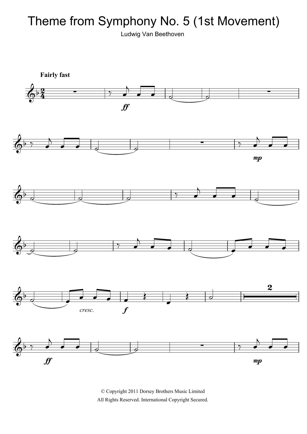 Theme from Symphony No. 5, Op. 67 (1st Movement) Theme from Symphony No. 5, Op. 67 (1st Movement)