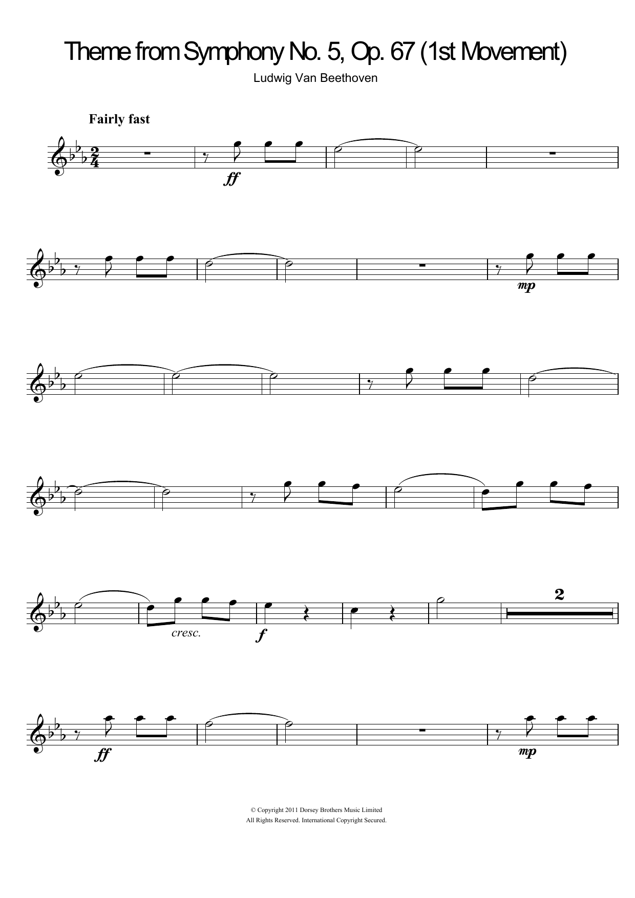 Theme from Symphony No. 5, Op. 67 (1st Movement) Theme from Symphony No. 5, Op. 67 (1st Movement)