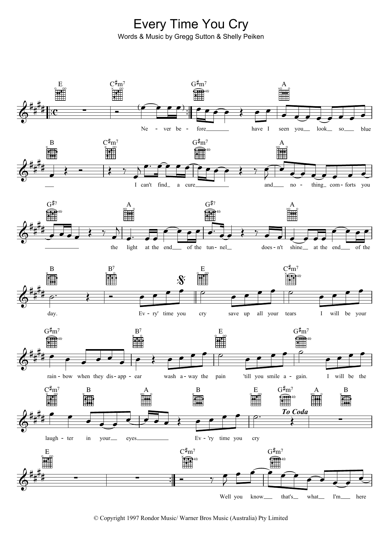 Every Time You Cry Every Time You Cry