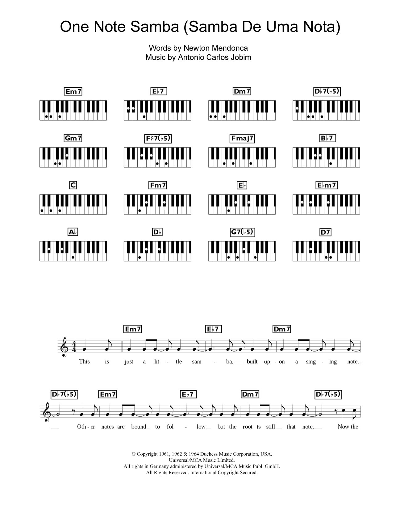 One Note Samba (Samba De Uma Nota) One Note Samba (Samba De Uma Nota)