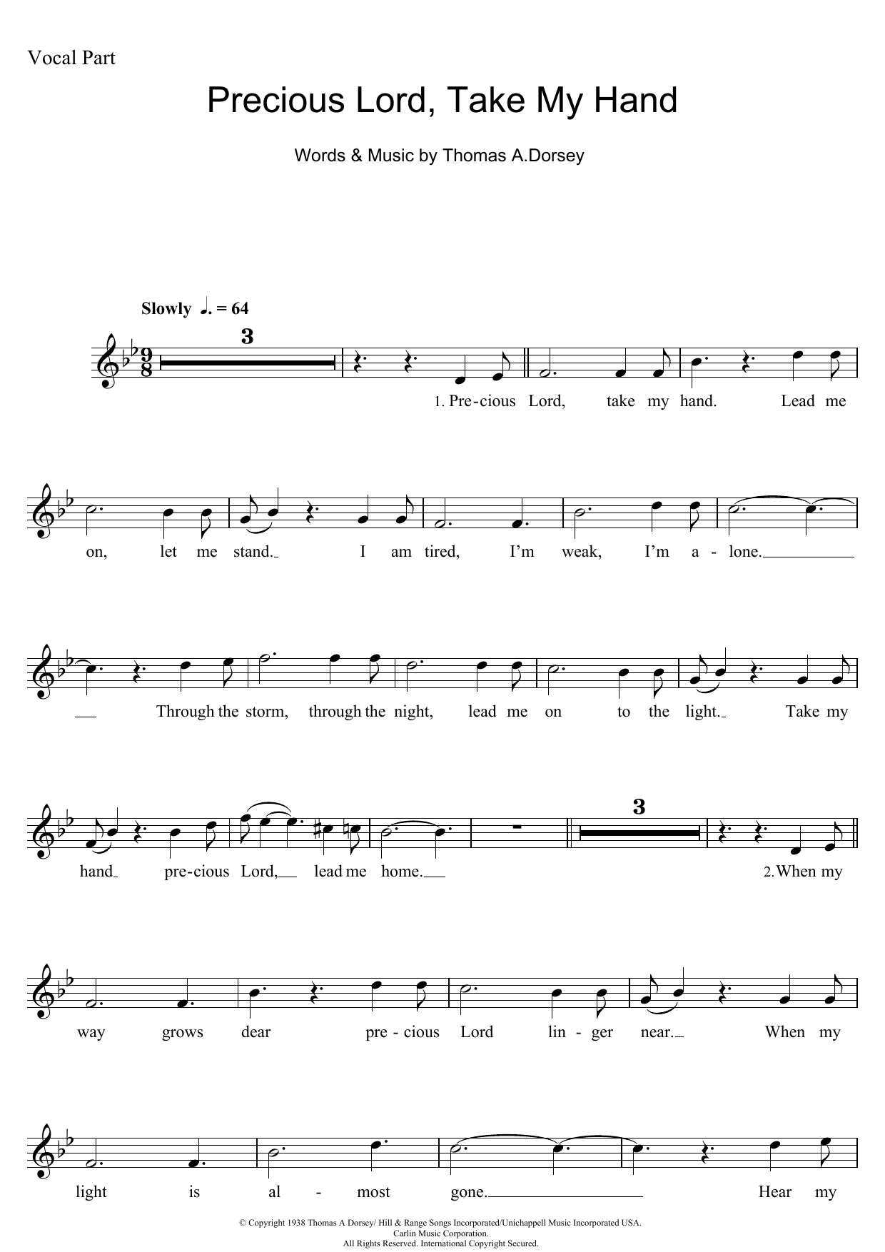 Precious Lord, Take My Hand (Take My Hand, Precious Lord) Precious Lord, Take My Hand (Take My Hand, Precious Lord)