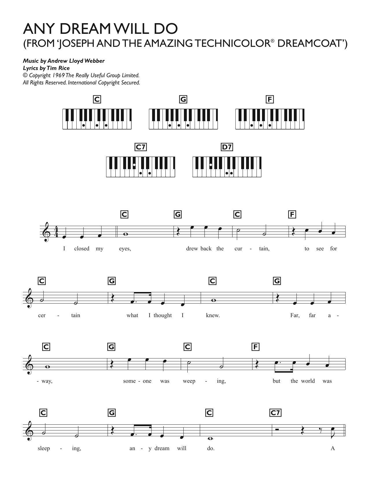 Any Dream Will Do (from Joseph And The Amazing Technicolor Dreamcoat) Any Dream Will Do (from Joseph And The Amazing Technicolor Dreamcoat)
