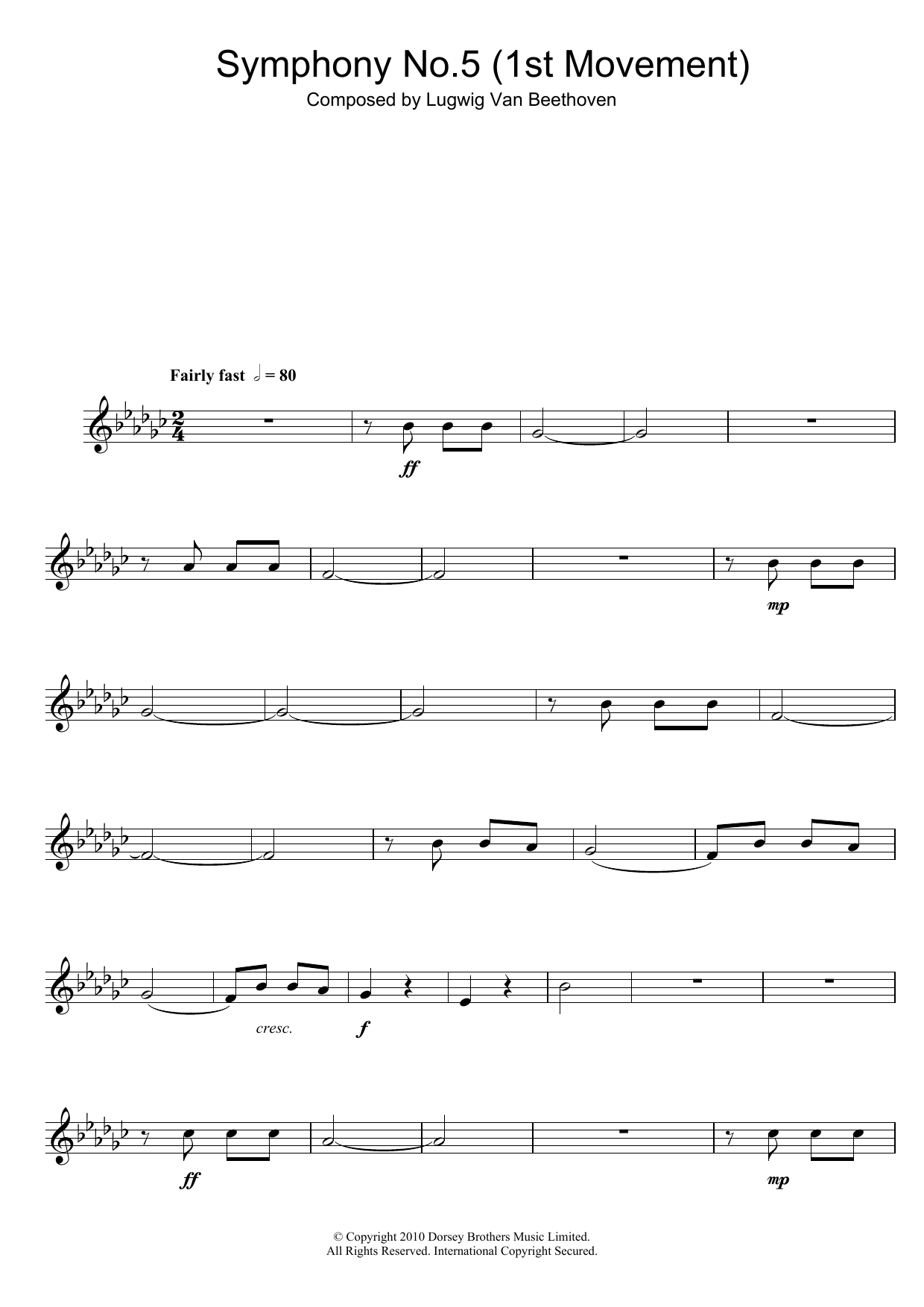 Theme From Symphony No. 5, Op. 67 (1st Movement) Theme From Symphony No. 5, Op. 67 (1st Movement)