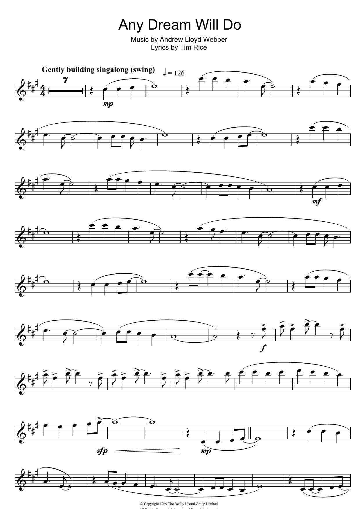 Any Dream Will Do (from Joseph And The Amazing Technicolor Dreamcoat) Any Dream Will Do (from Joseph And The Amazing Technicolor Dreamcoat)