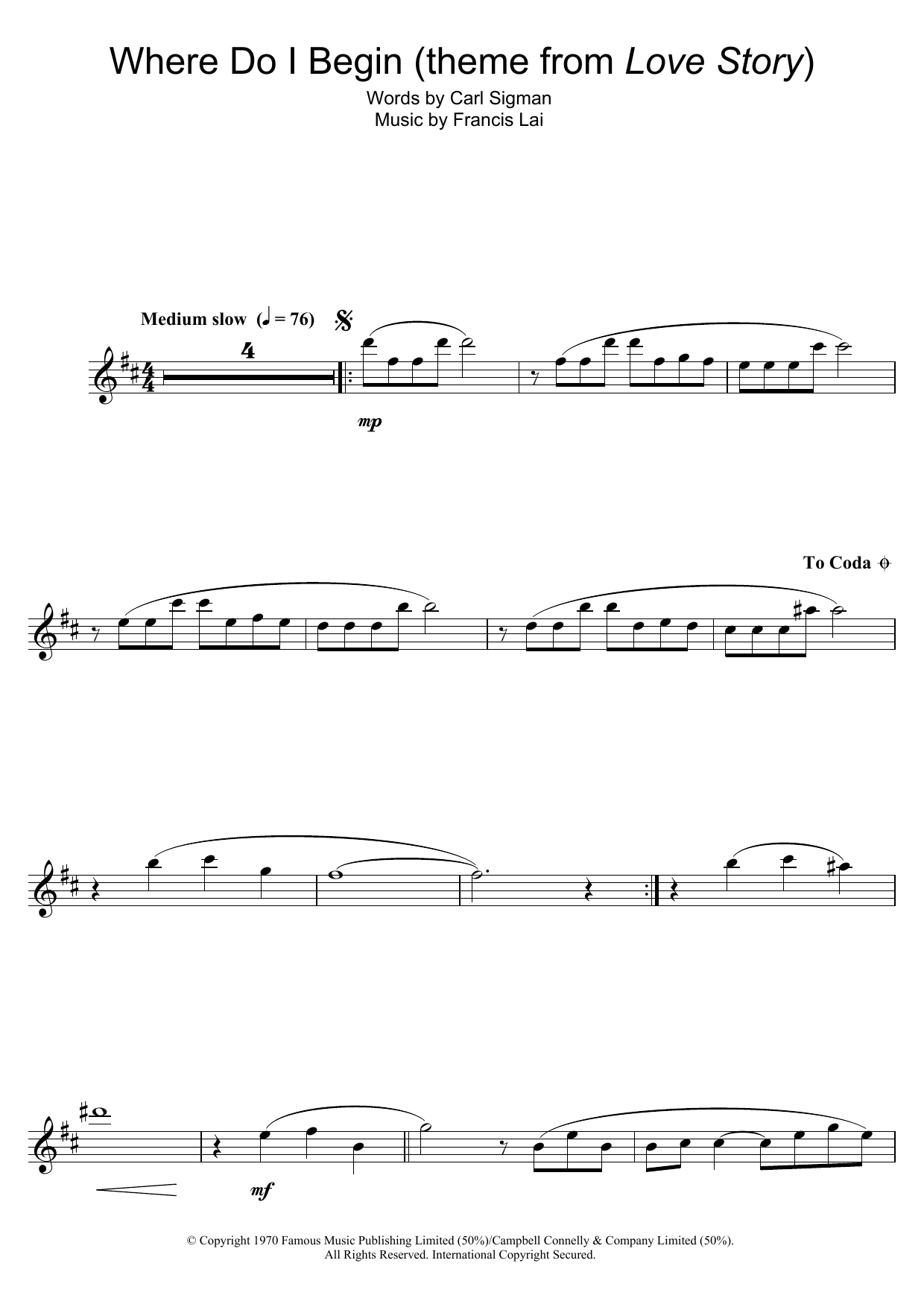 Where Do I Begin (theme from Love Story) Where Do I Begin (theme from Love Story)