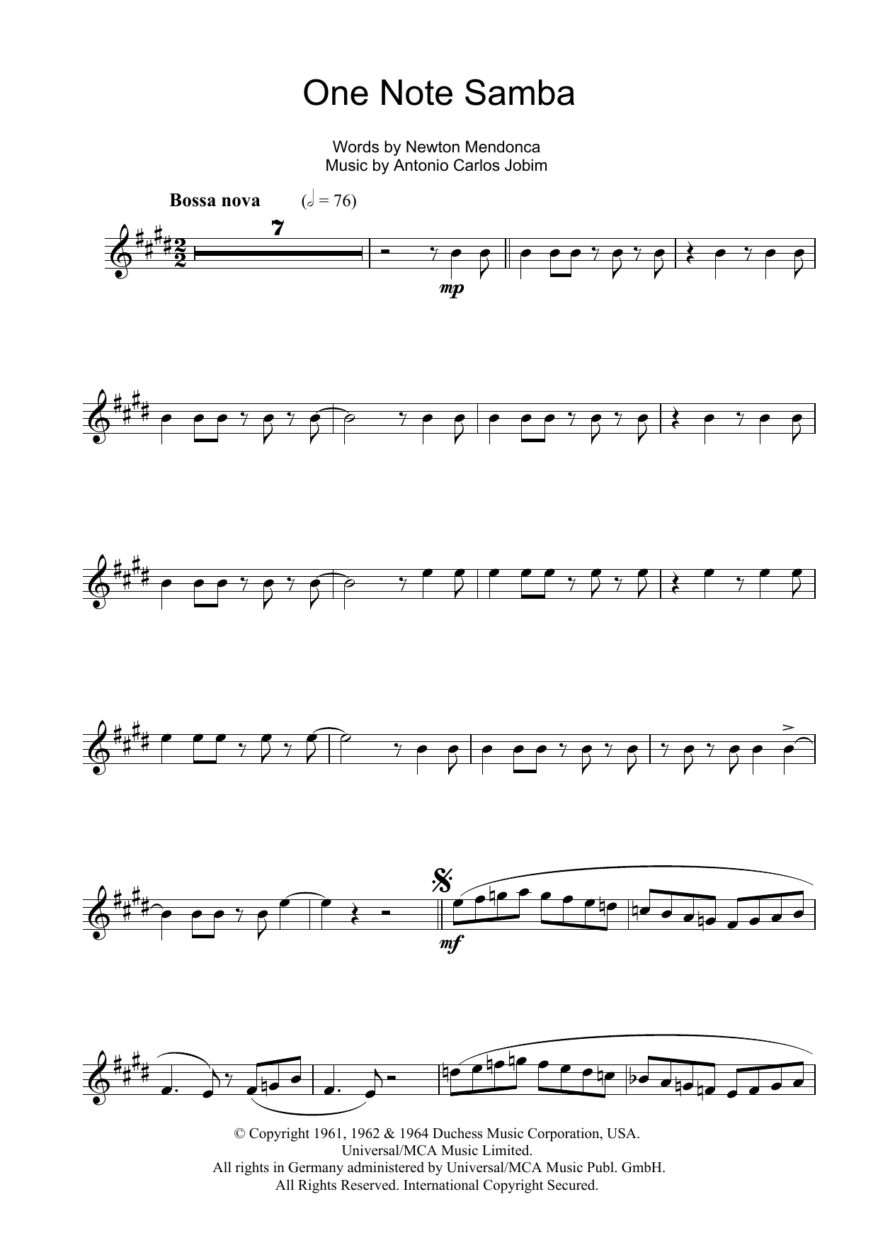 One Note Samba (Samba De Uma Nota) One Note Samba (Samba De Uma Nota)