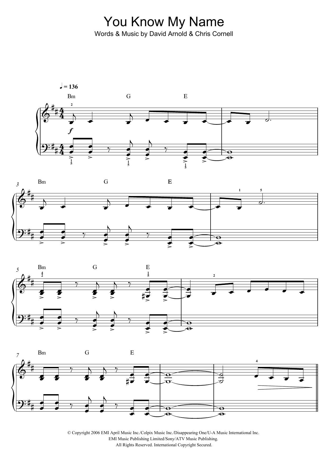 You Know My Name (theme from James Bond: Casino Royale) You Know My Name (theme from James Bond: Casino Royale)