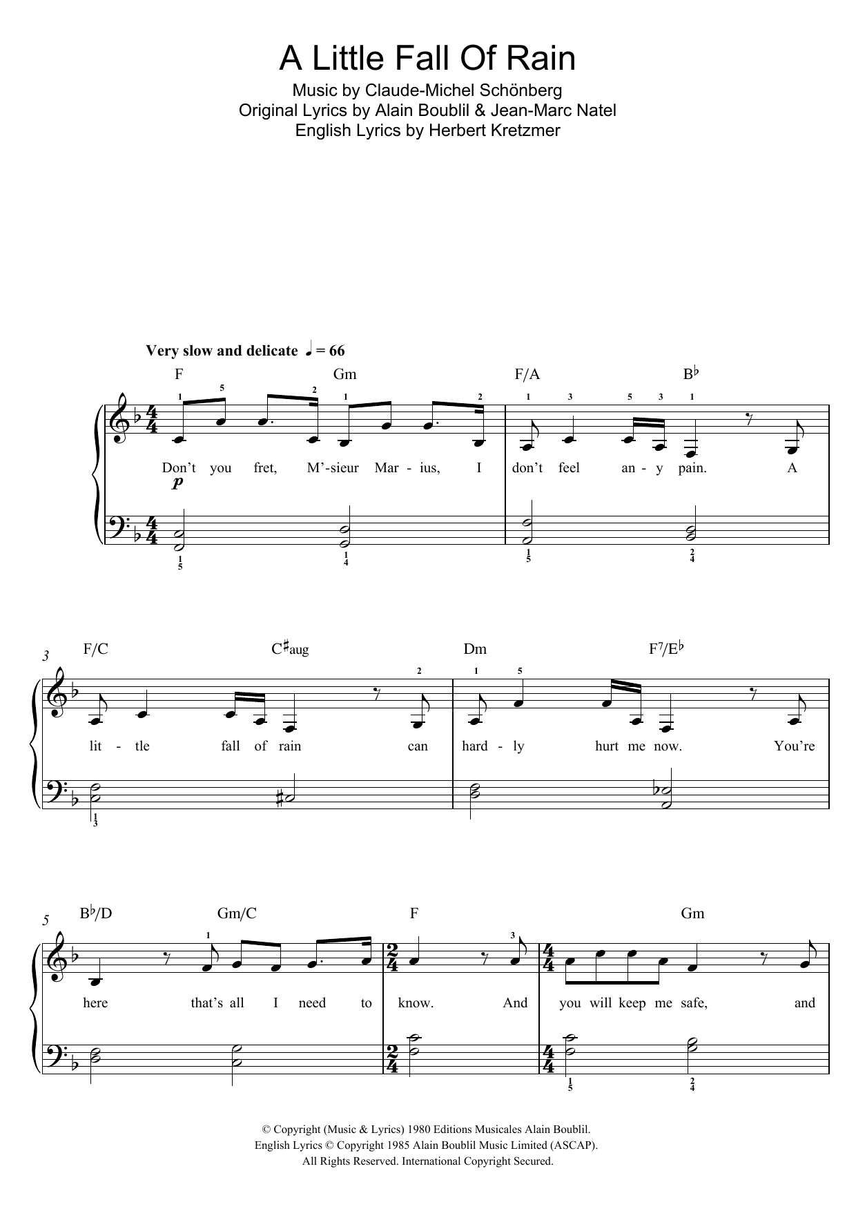 A Little Fall Of Rain (from Les Miserables) A Little Fall Of Rain (from Les Miserables)