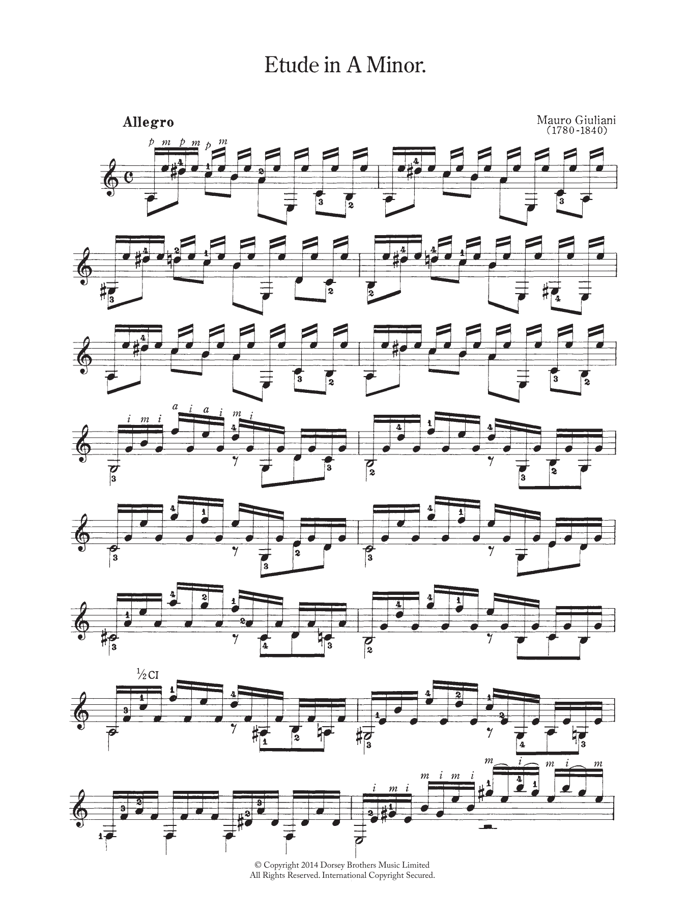 Etude In A Minor Etude In A Minor