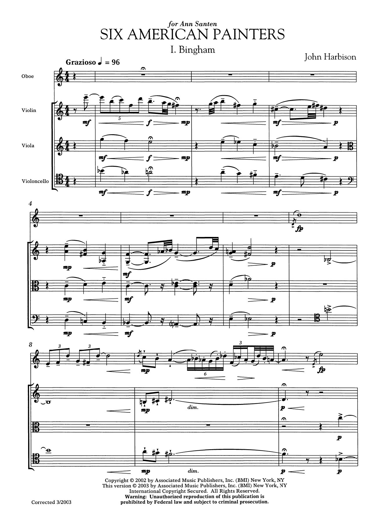 Six American Painters (oboe version) Six American Painters (oboe version)