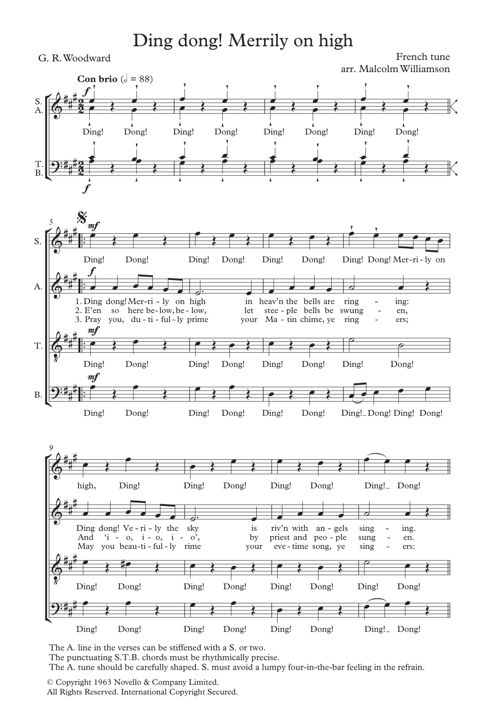 Ding Dong! Merrily On High (arr. Malcolm Williamson) Ding Dong! Merrily On High (arr. Malcolm Williamson)