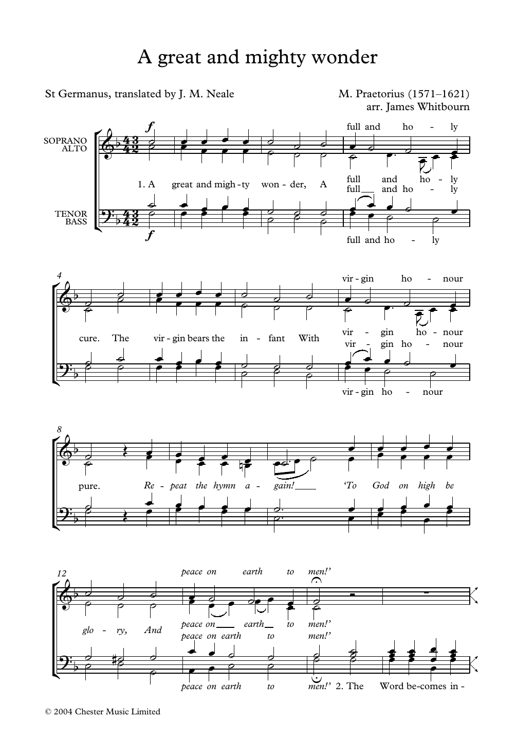 A Great and Mighty Wonder (arr. James Whitbourn) A Great and Mighty Wonder (arr. James Whitbourn)
