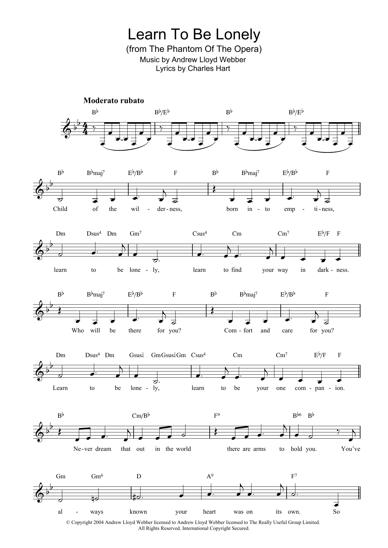Learn To Be Lonely (from The Phantom Of The Opera) Learn To Be Lonely (from The Phantom Of The Opera)