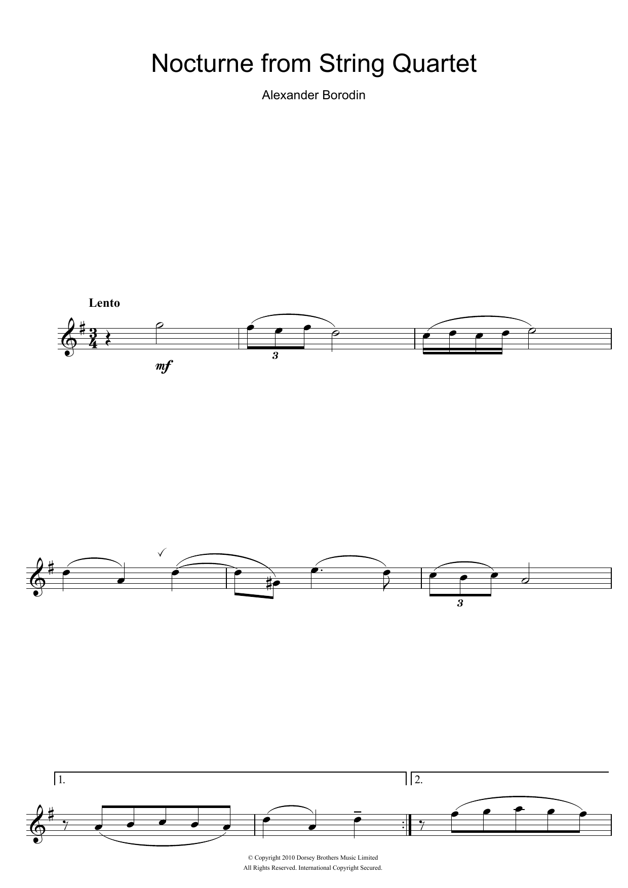 Nocturne From String Quartet No.2 Nocturne From String Quartet No.2