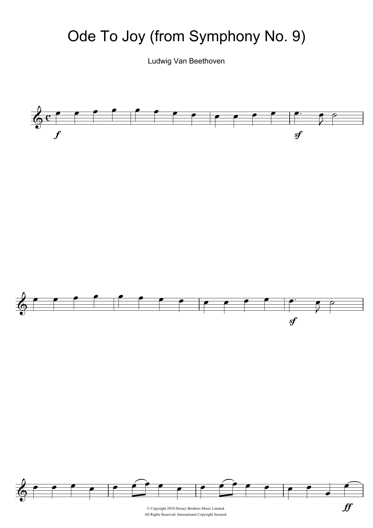Ode To Joy from Symphony No. 9, Fourth Movement Ode To Joy from Symphony No. 9, Fourth Movement