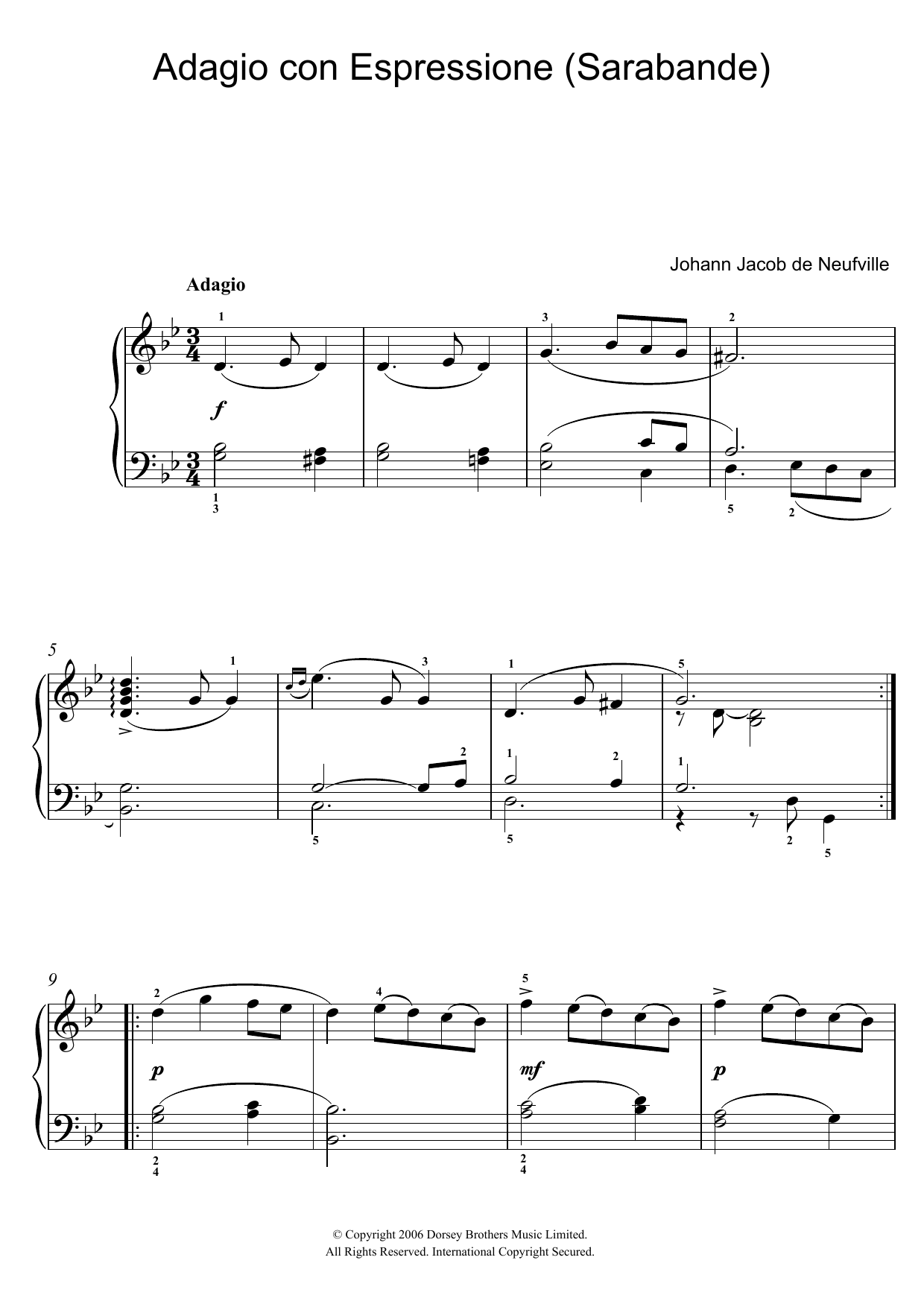 Adagio Con Espressione (Sarabande) Adagio Con Espressione (Sarabande)