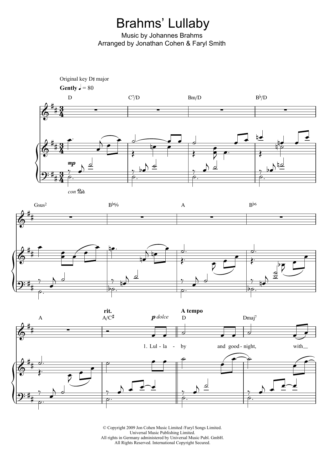 Brahms’ Lullaby Brahms’ Lullaby