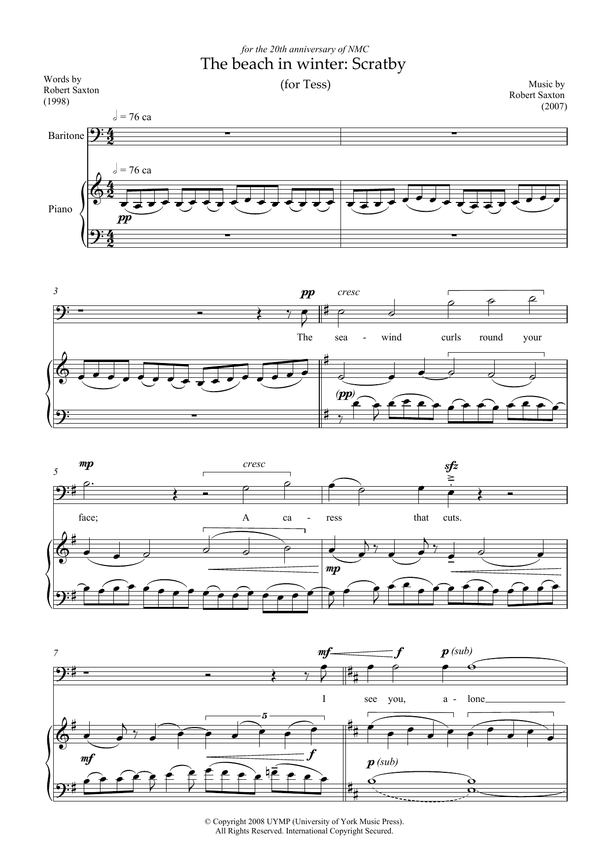The beach in winter: Scratby (for baritone and piano) The beach in winter: Scratby (for baritone and piano)