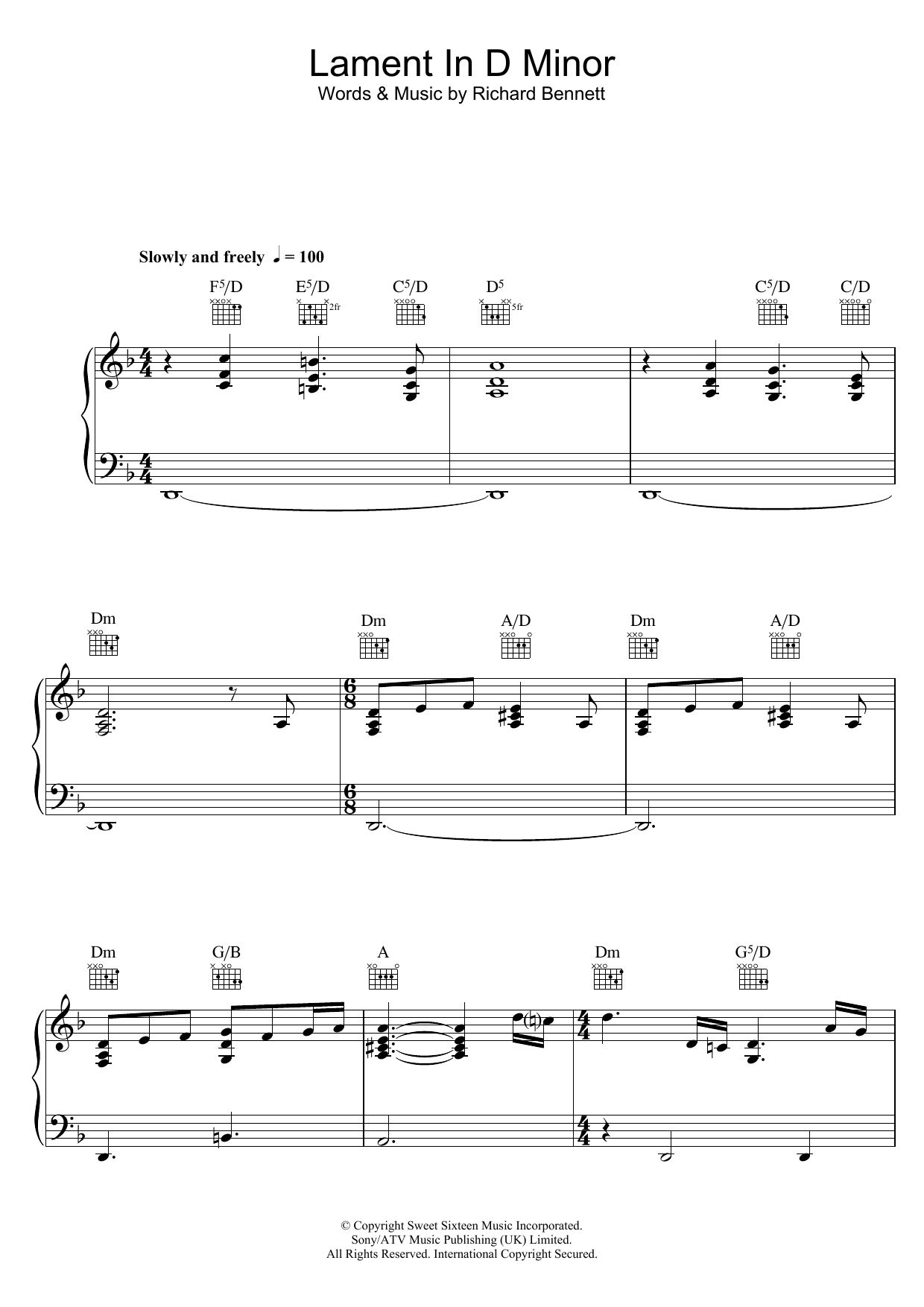 Lament In D Minor Lament In D Minor