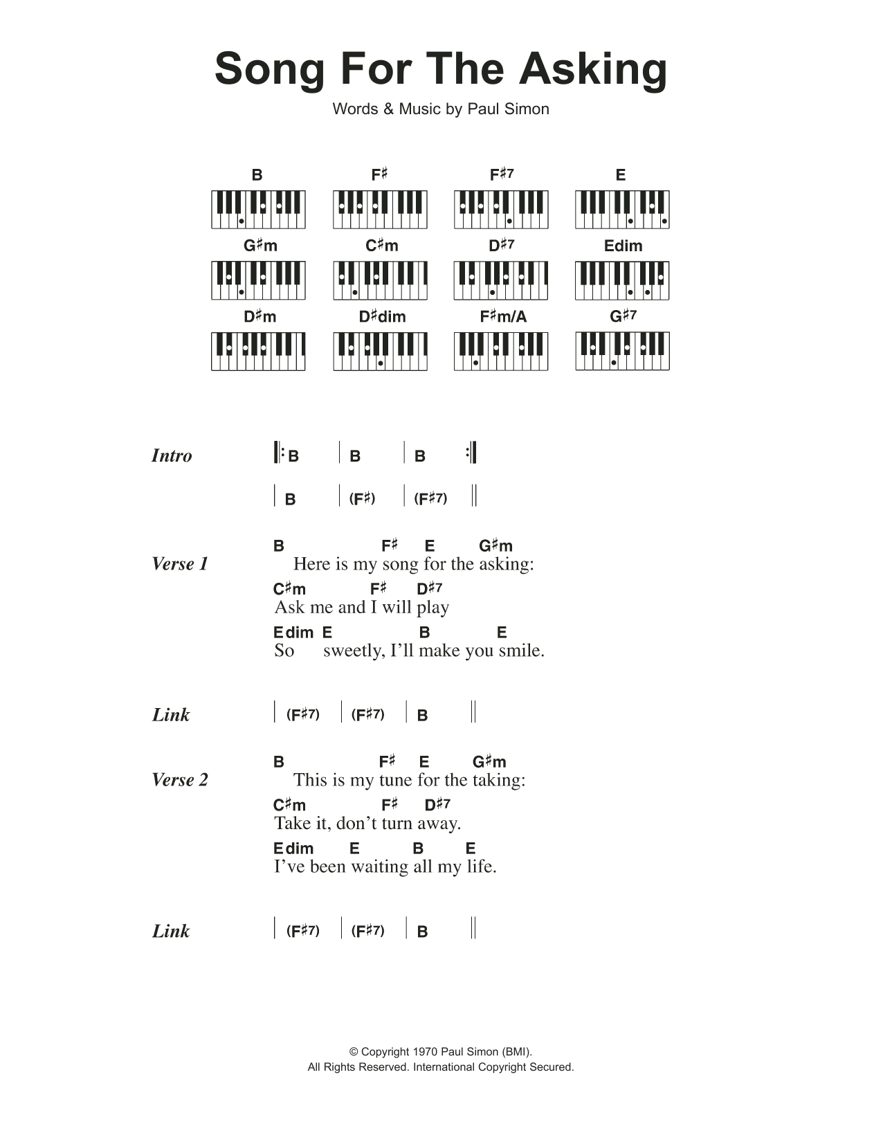 Song For The Asking Song For The Asking