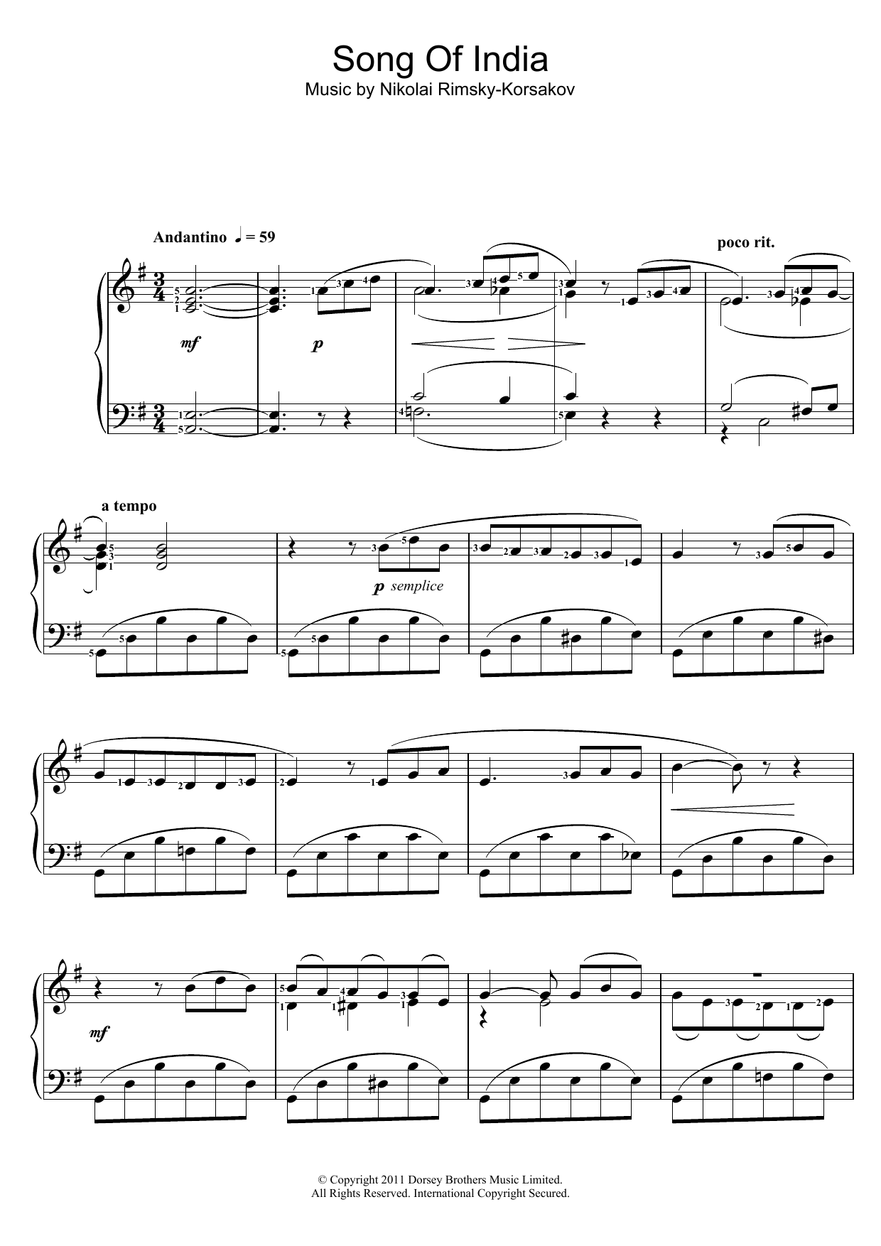 Song Of India Song Of India