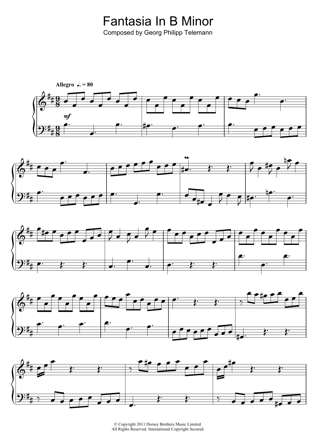 Fantasia In B Minor Fantasia In B Minor