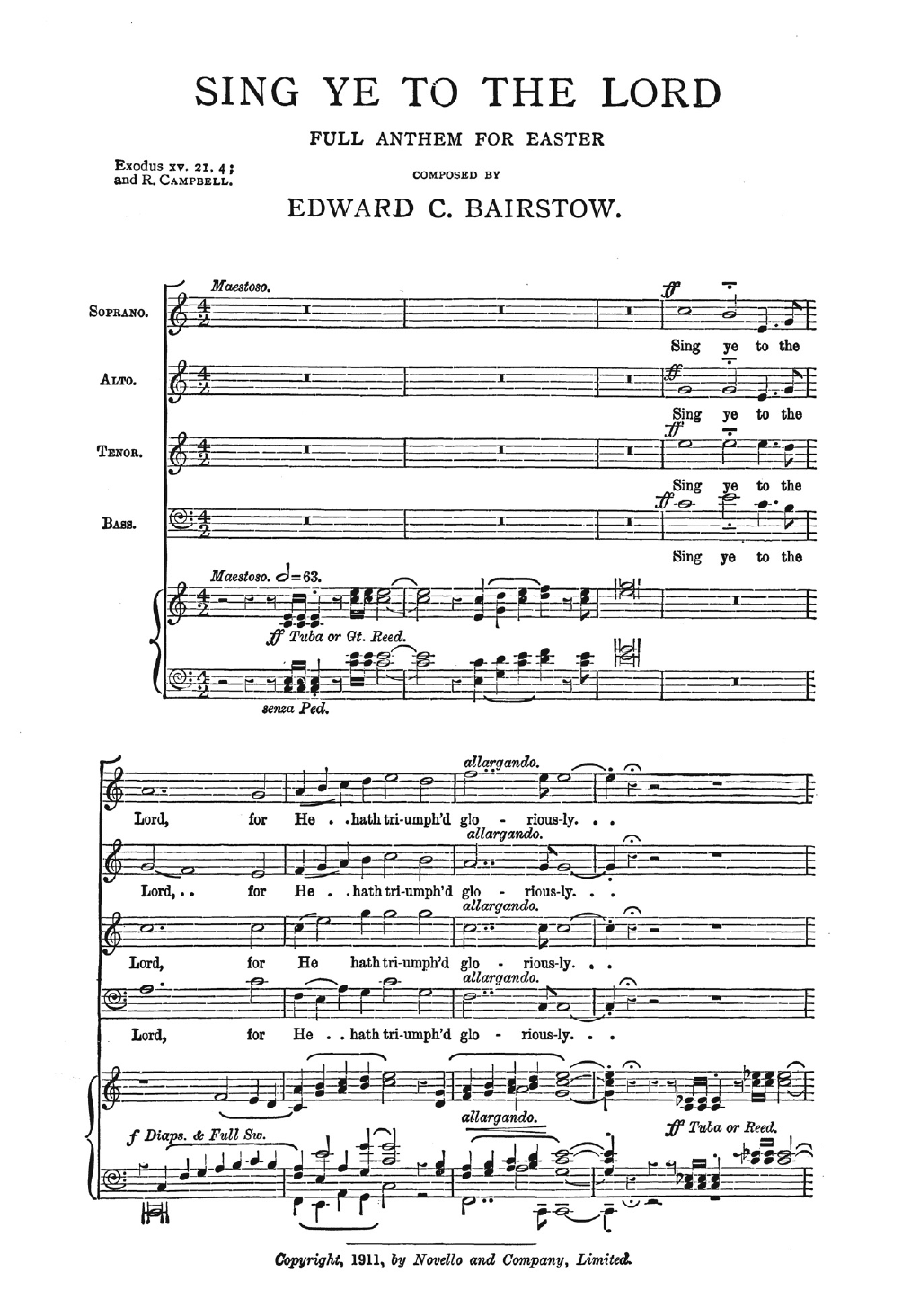 Sing Ye To The Lord Sing Ye To The Lord